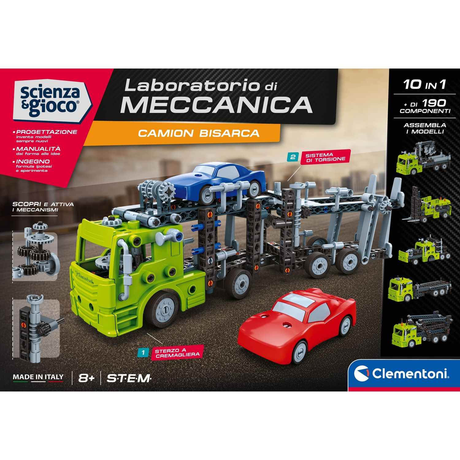 Clementoni scienza & gioco car transporter 19391 – kit per costruire veicolo trasportatore - CLEMENTONI