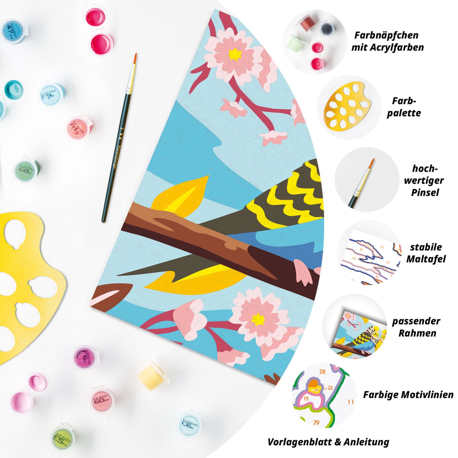 Ravensburger creart - gli inseparabili - kit di disegno con colori e pennello, 9+ anni - RAVENSBURGER