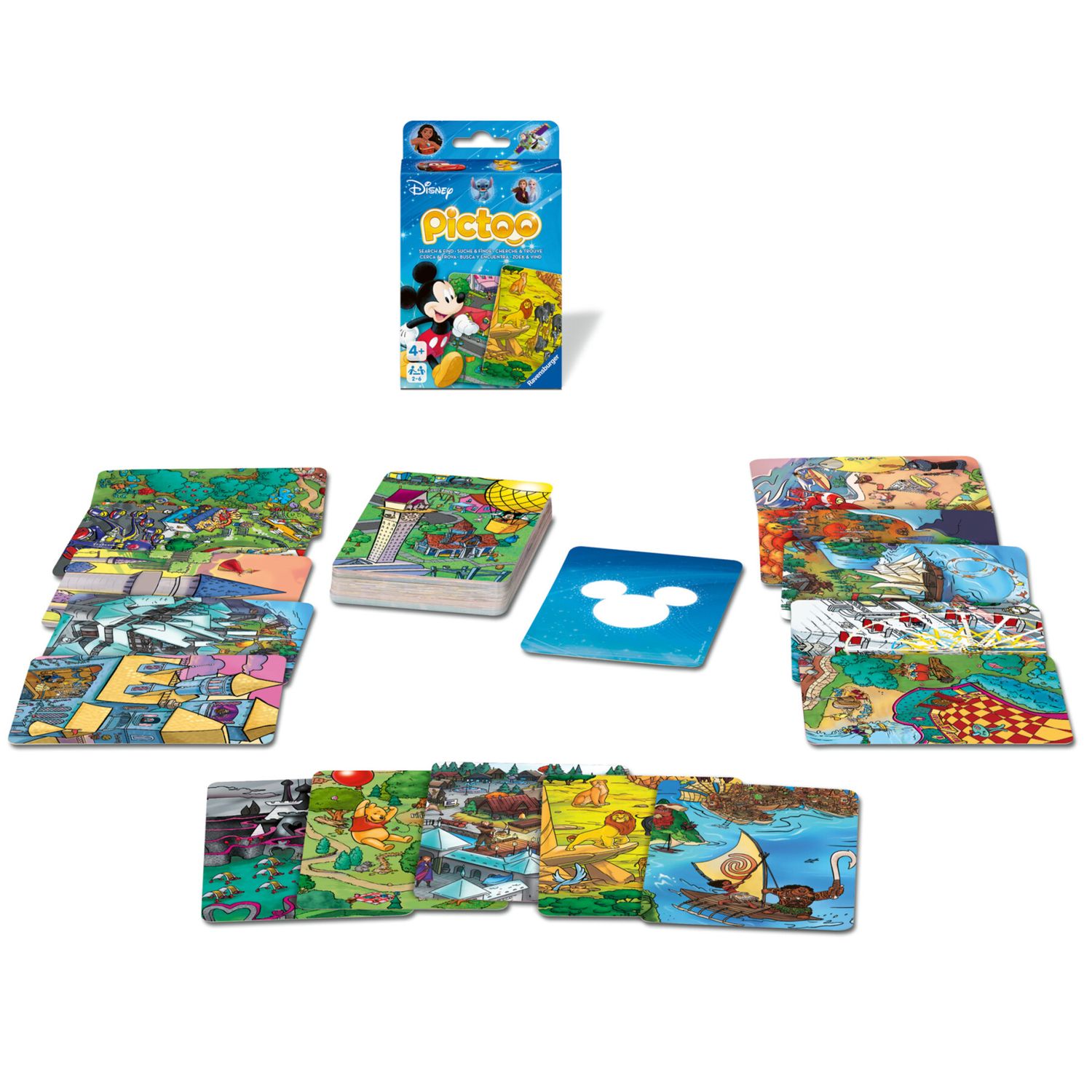 Ravensburger pictoo disney - gioco di carte - sfida immaginativa per bambini 4+ - Disney