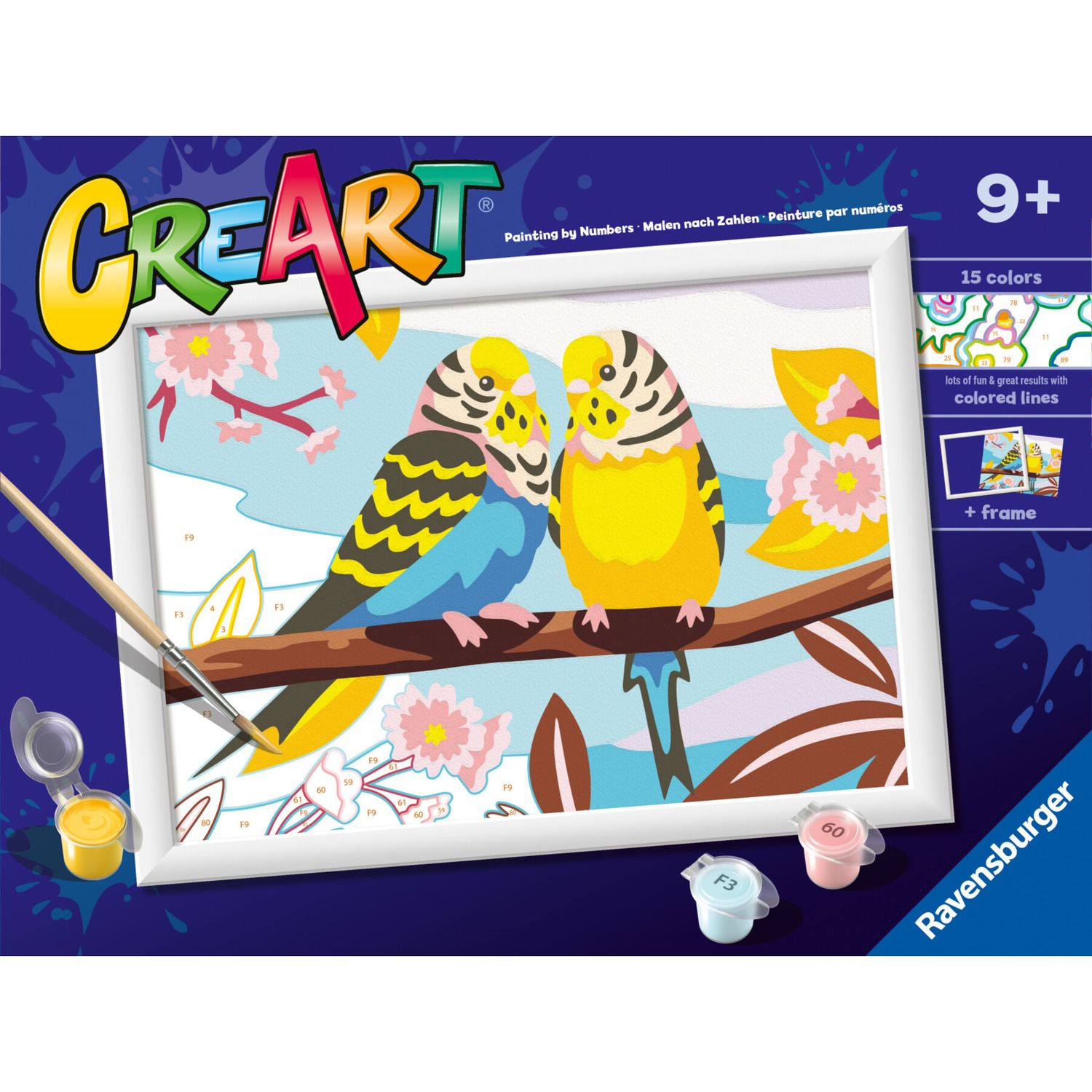 Ravensburger creart - gli inseparabili - kit di disegno con colori e pennello, 9+ anni - RAVENSBURGER