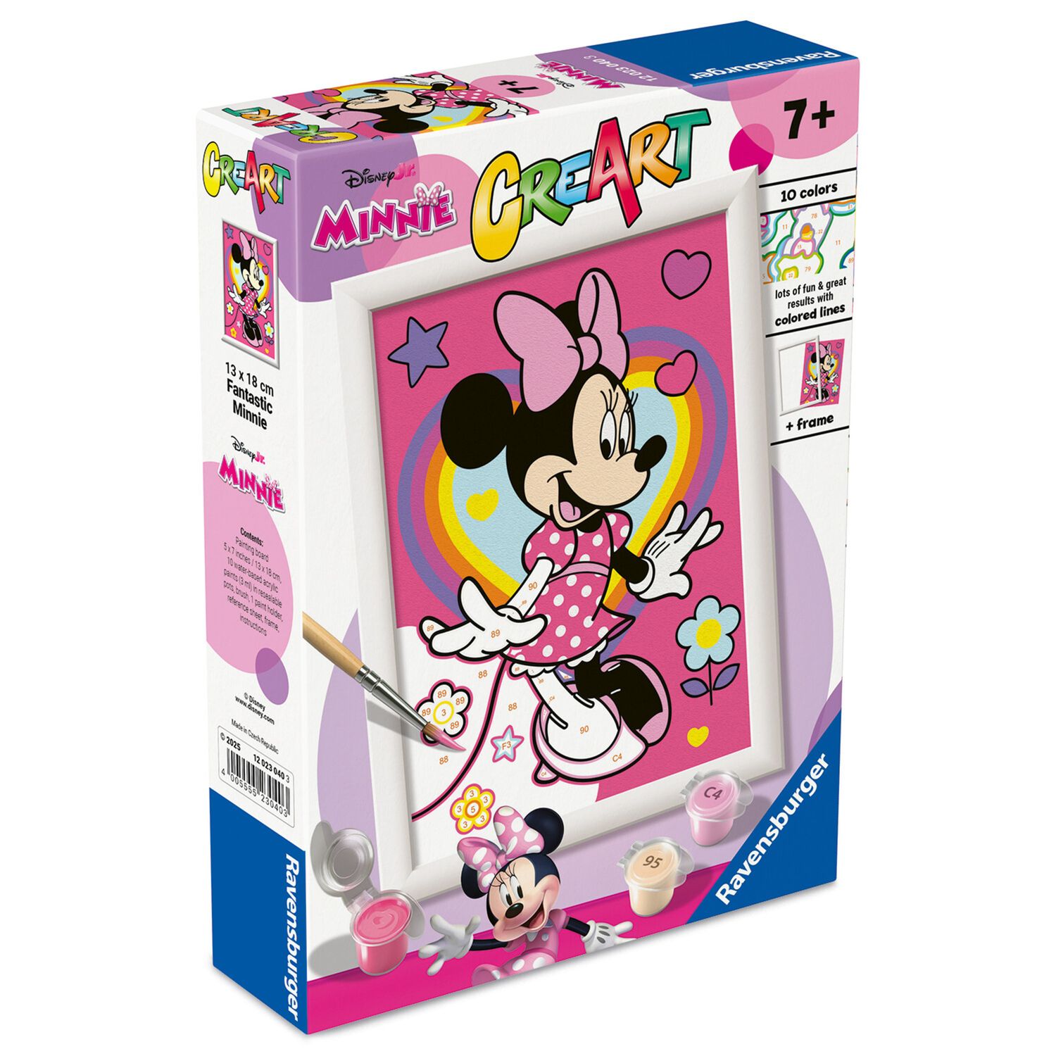 Ravensburger creart - minnie - dipingi con i numeri, set completo 7+ anni - Minnie