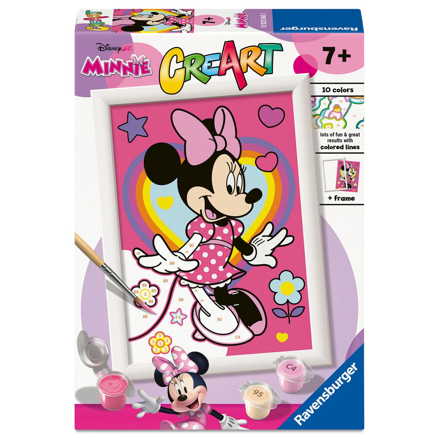 Ravensburger creart - minnie - dipingi con i numeri, set completo 7+ anni - Minnie
