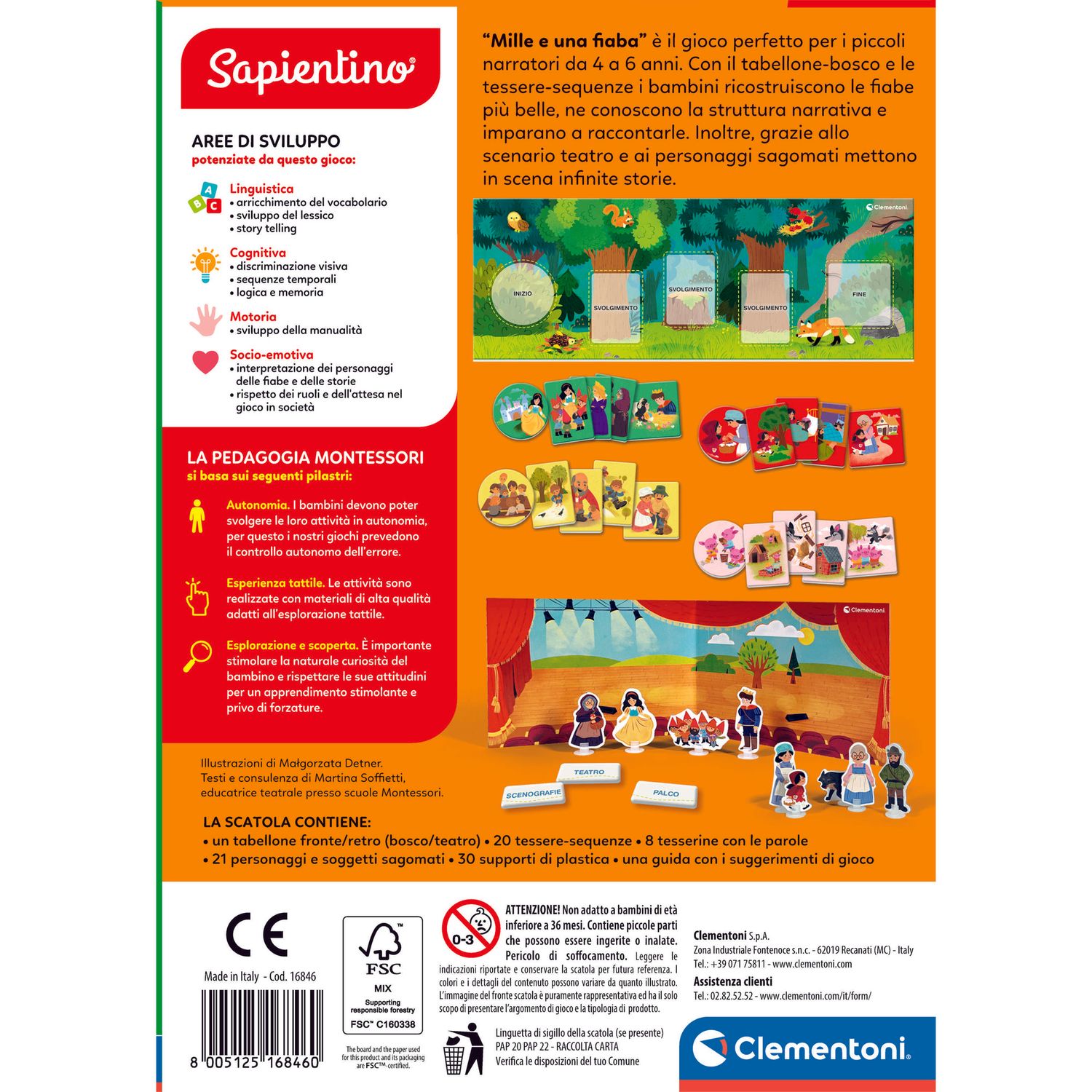 Clementoni montessori mille e una fiaba 16846 – gioco montessori per bambini - SAPIENTINO