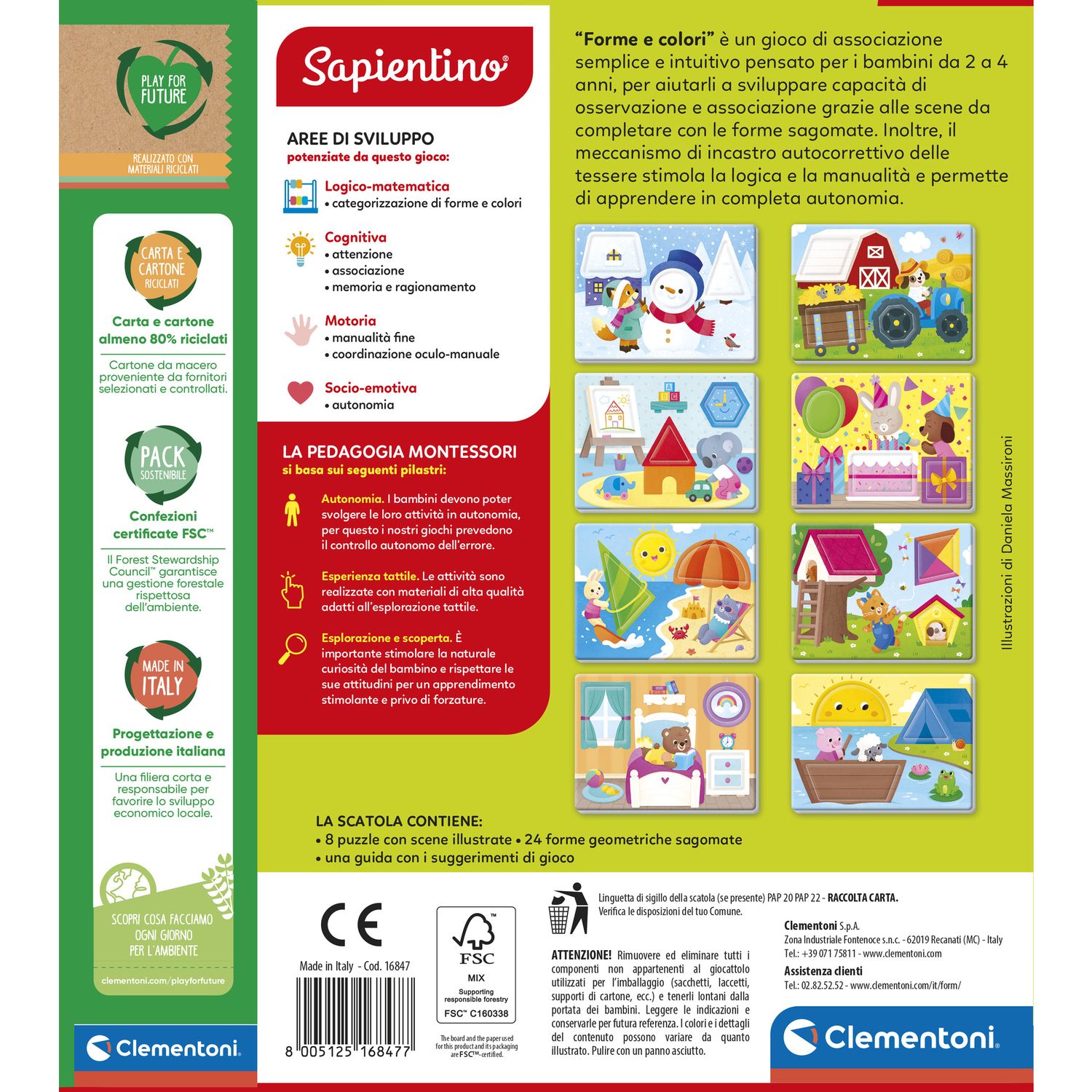 Clementoni montessori forme e colori 16847 – gioco educativo per bambini - SAPIENTINO