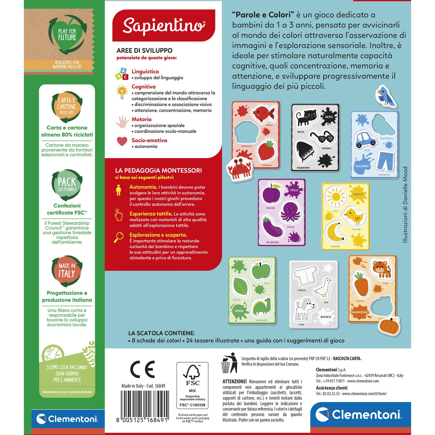 Clementoni montessori parole e colori 16849 – gioco montessori educativo - SAPIENTINO