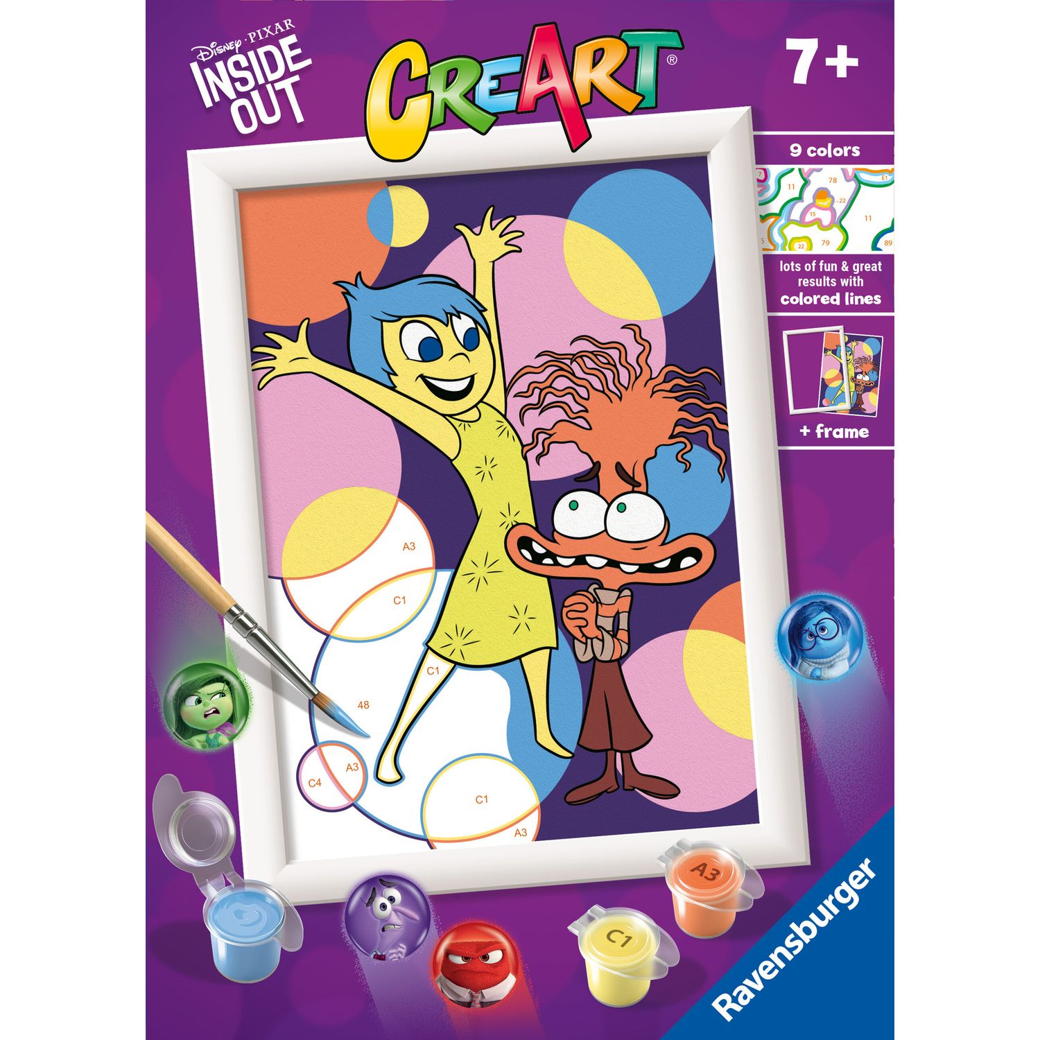 Ravensburger creart - inside out - attività artistica per bambini 7+ anni - Disney