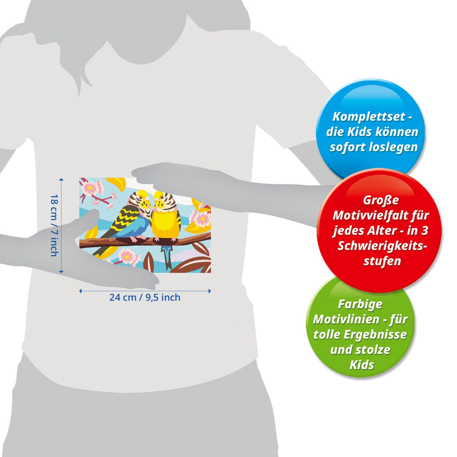 Ravensburger creart - gli inseparabili - kit di disegno con colori e pennello, 9+ anni - RAVENSBURGER