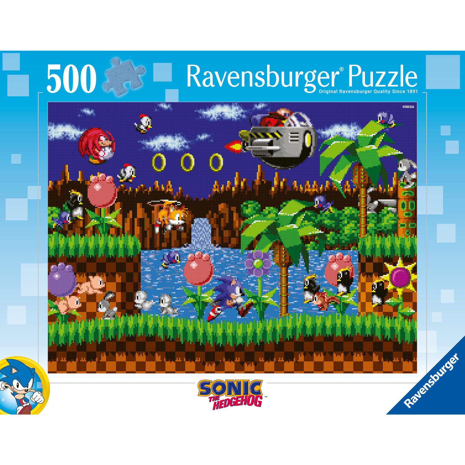 Ravensburger puzzle sonic - 500 pezzi - puzzle da collezione, regalo 49x36cm - Sonic
