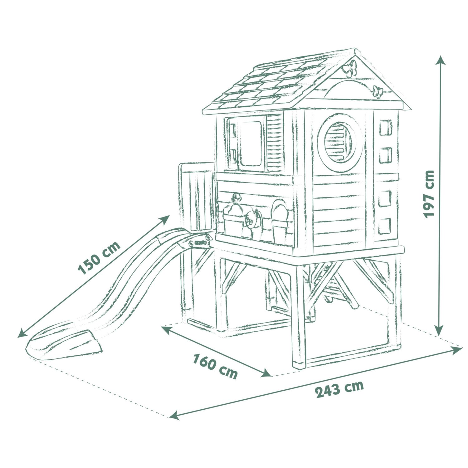 Casetta su palafitta smoby life per bambini - con scivolo - SMOBY