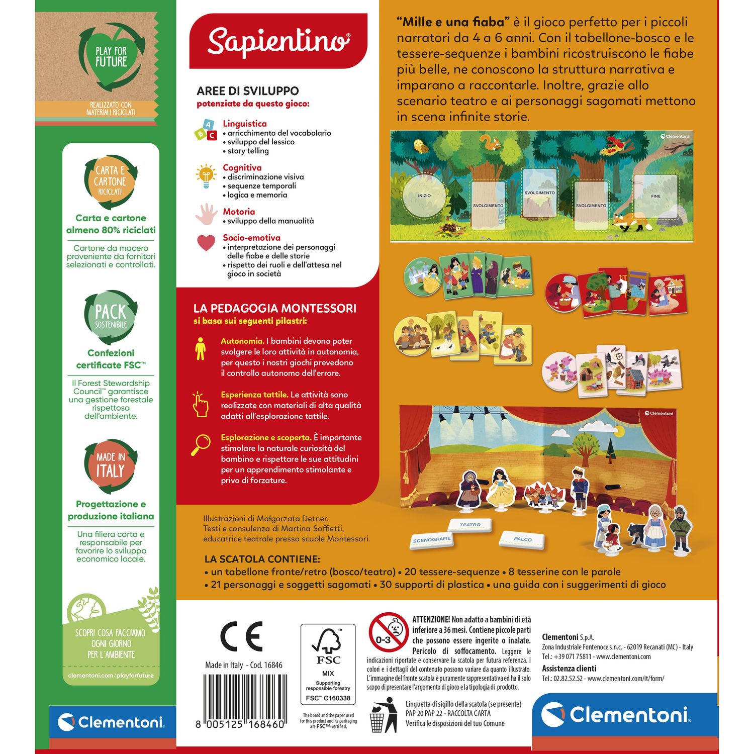 Clementoni montessori mille e una fiaba 16846 – gioco montessori per bambini - SAPIENTINO