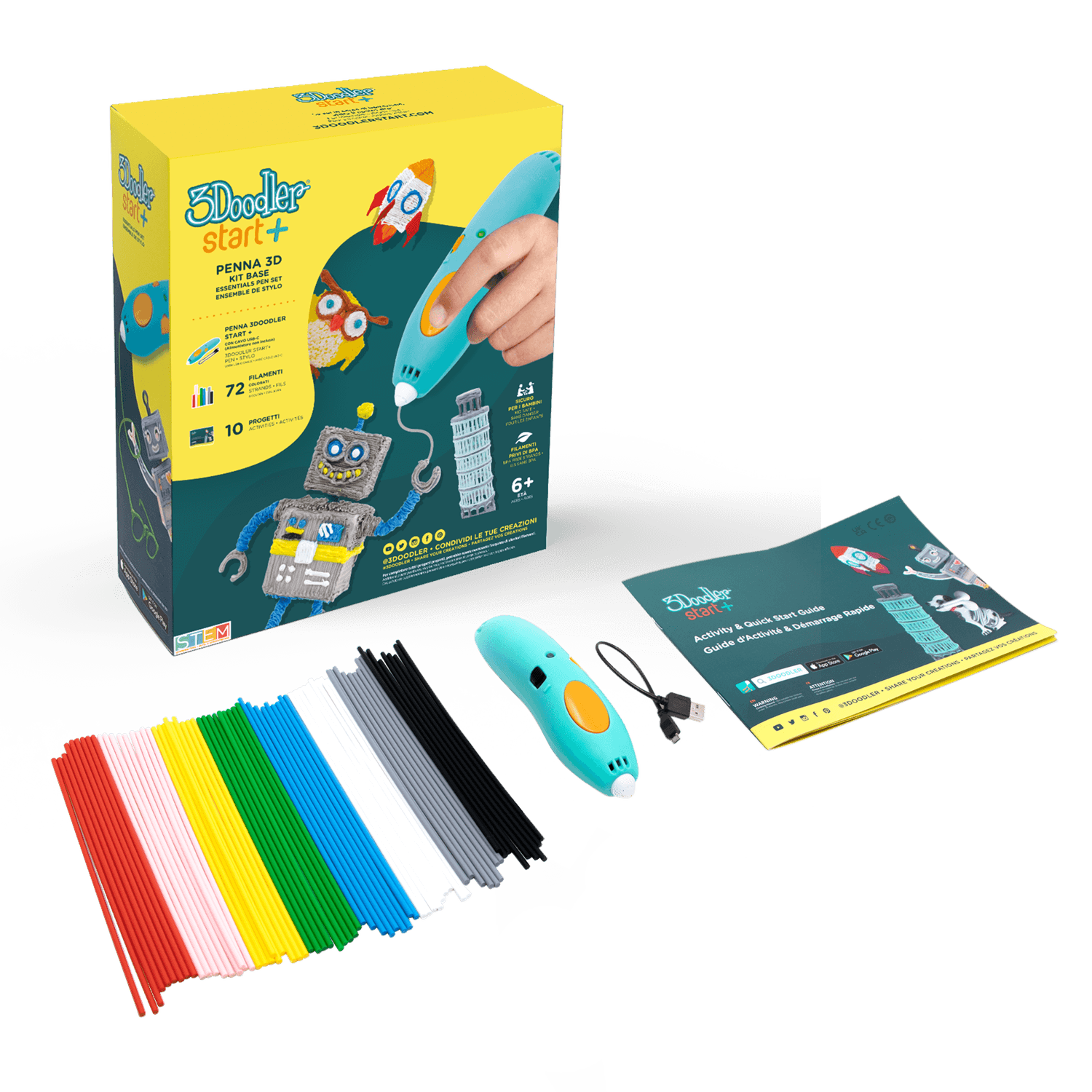 3doodler start+ set penna base: i tuoi sogni in 3d - ROCCO GIOCATTOLI