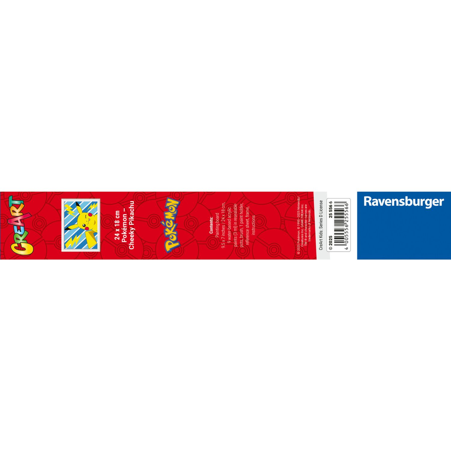 Ravensburger creart - pokémon pikachu - dipingi con i numeri, idea regalo 9+ anni - POKEMON