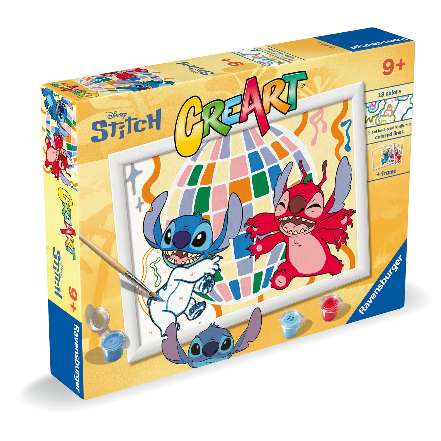 Ravensburger creart - stitch & leroy - set per dipingere con tavola e colori, 9+ anni - Disney Stitch