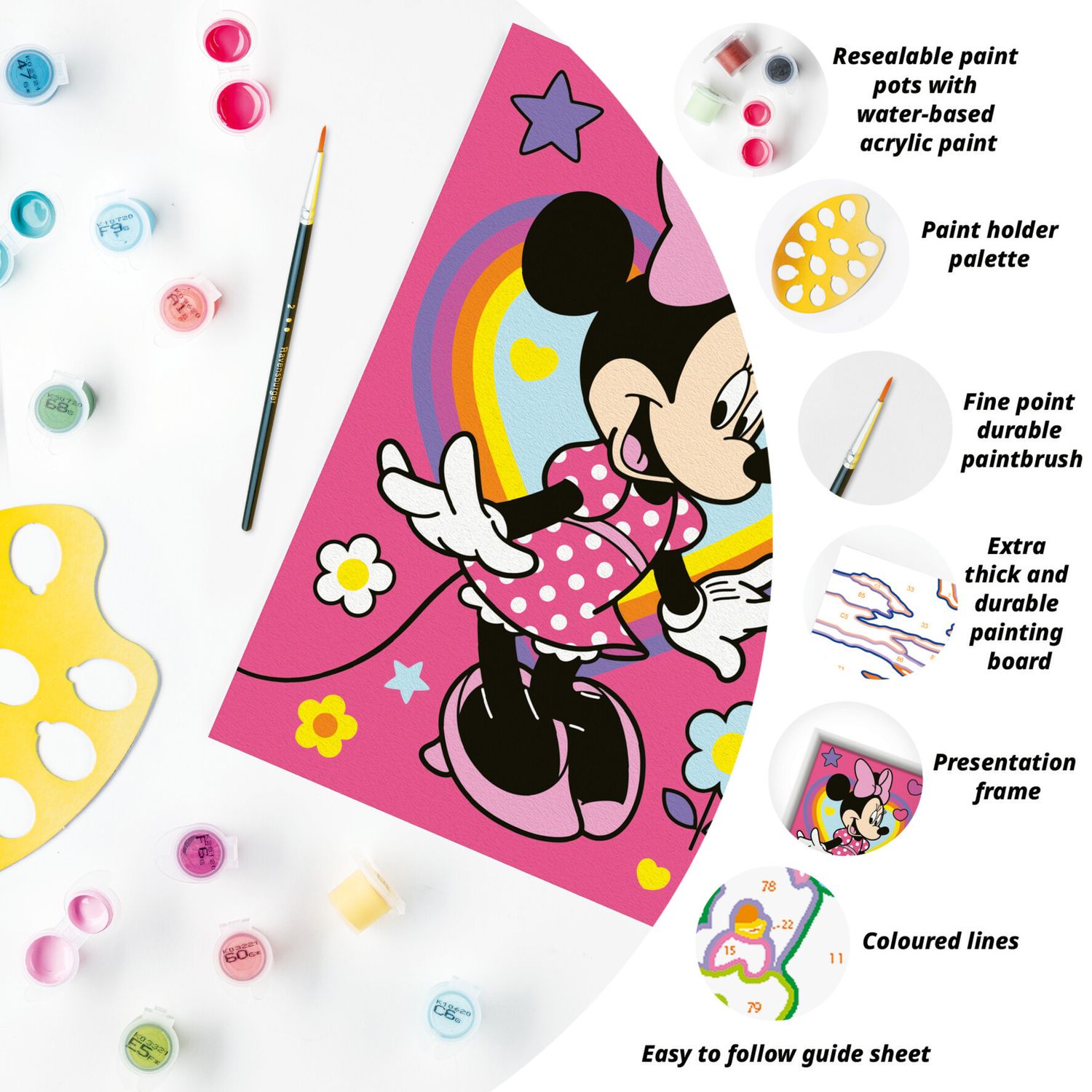 Ravensburger creart - minnie - dipingi con i numeri, set completo 7+ anni - Minnie