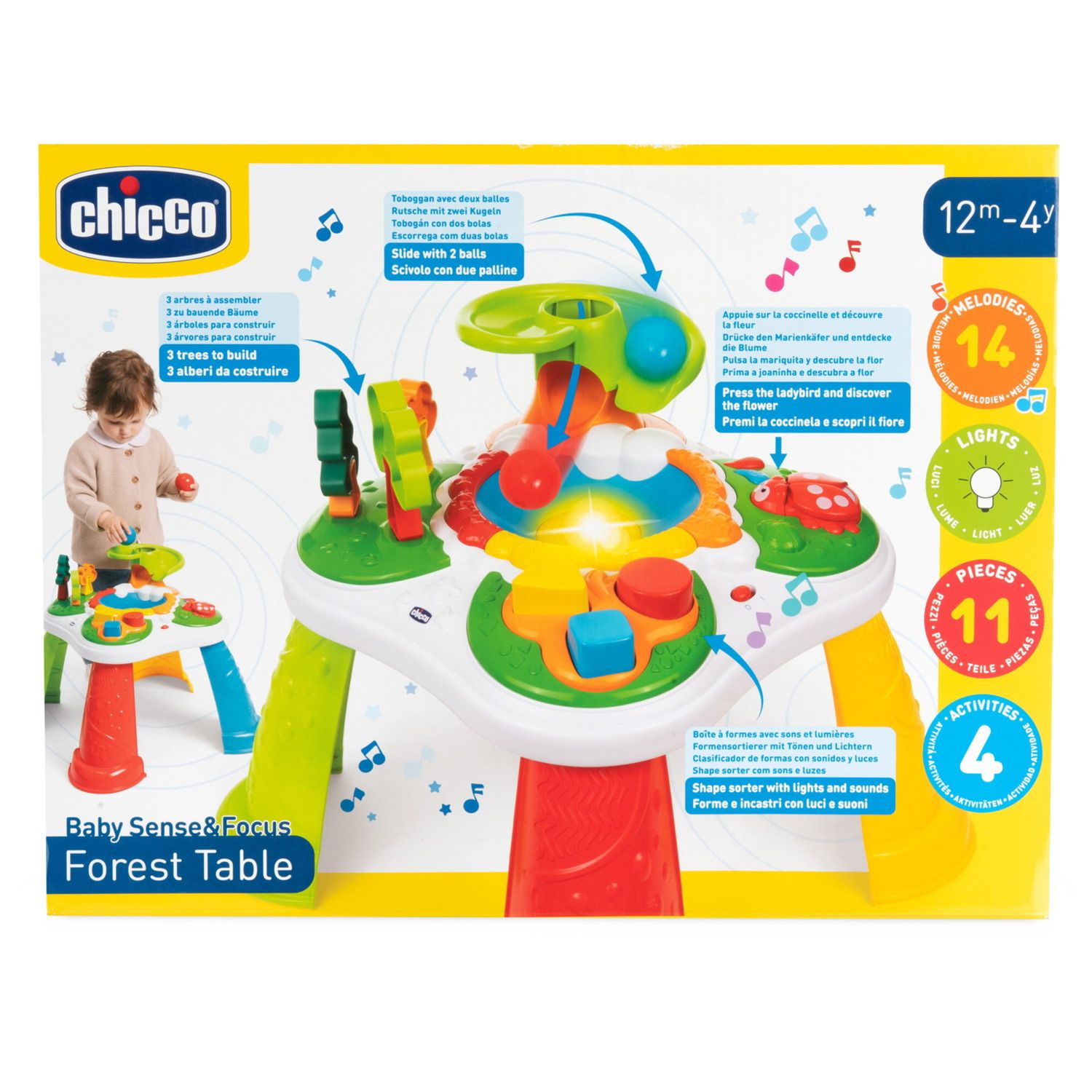 Tavolo magico della foresta con attività manuali e elettroniche - gioco educativo per bambini - 12m+ - Chicco