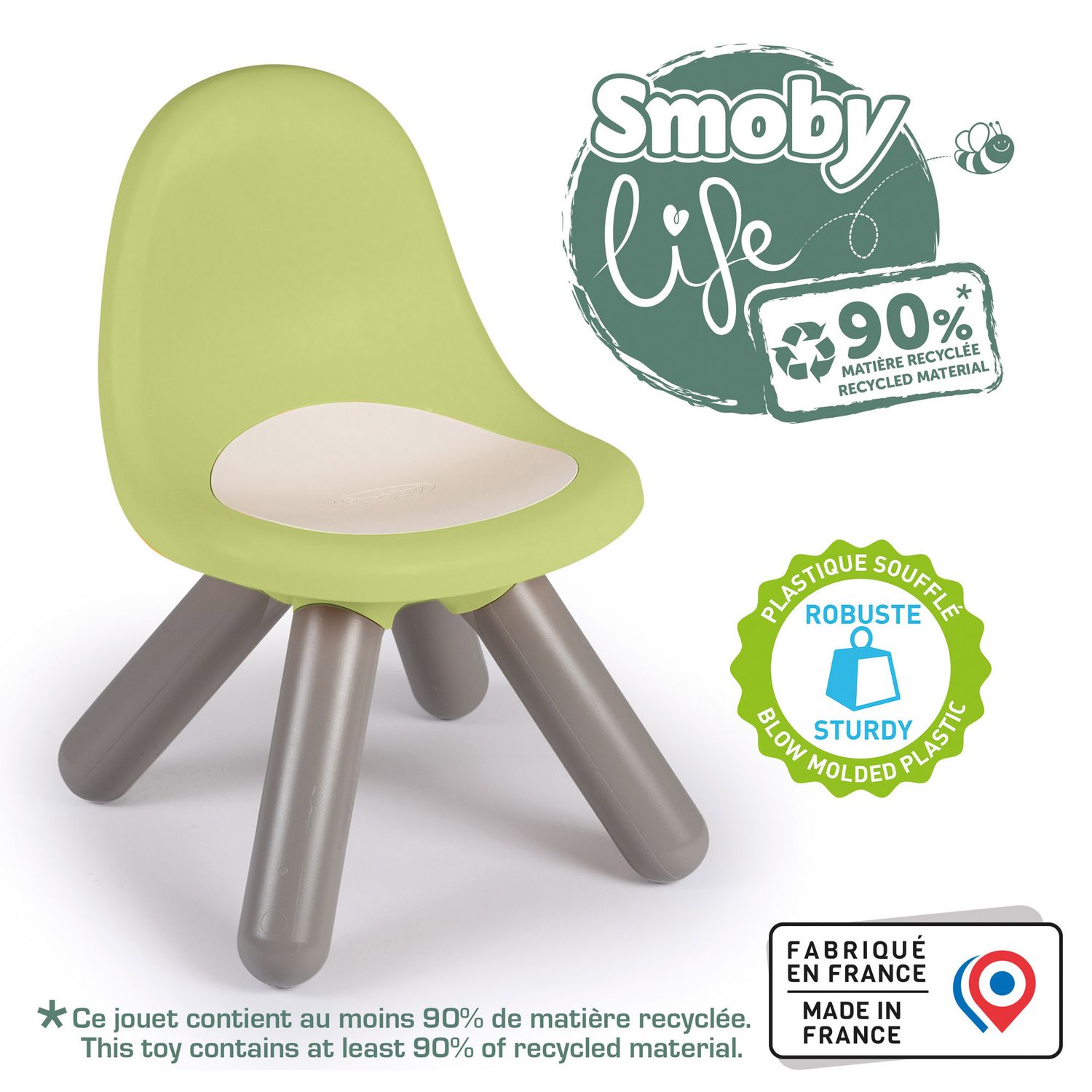 Smoby life sedia verde eco-friendly per bambini - sostenibile, sicura e comoda - SMOBY