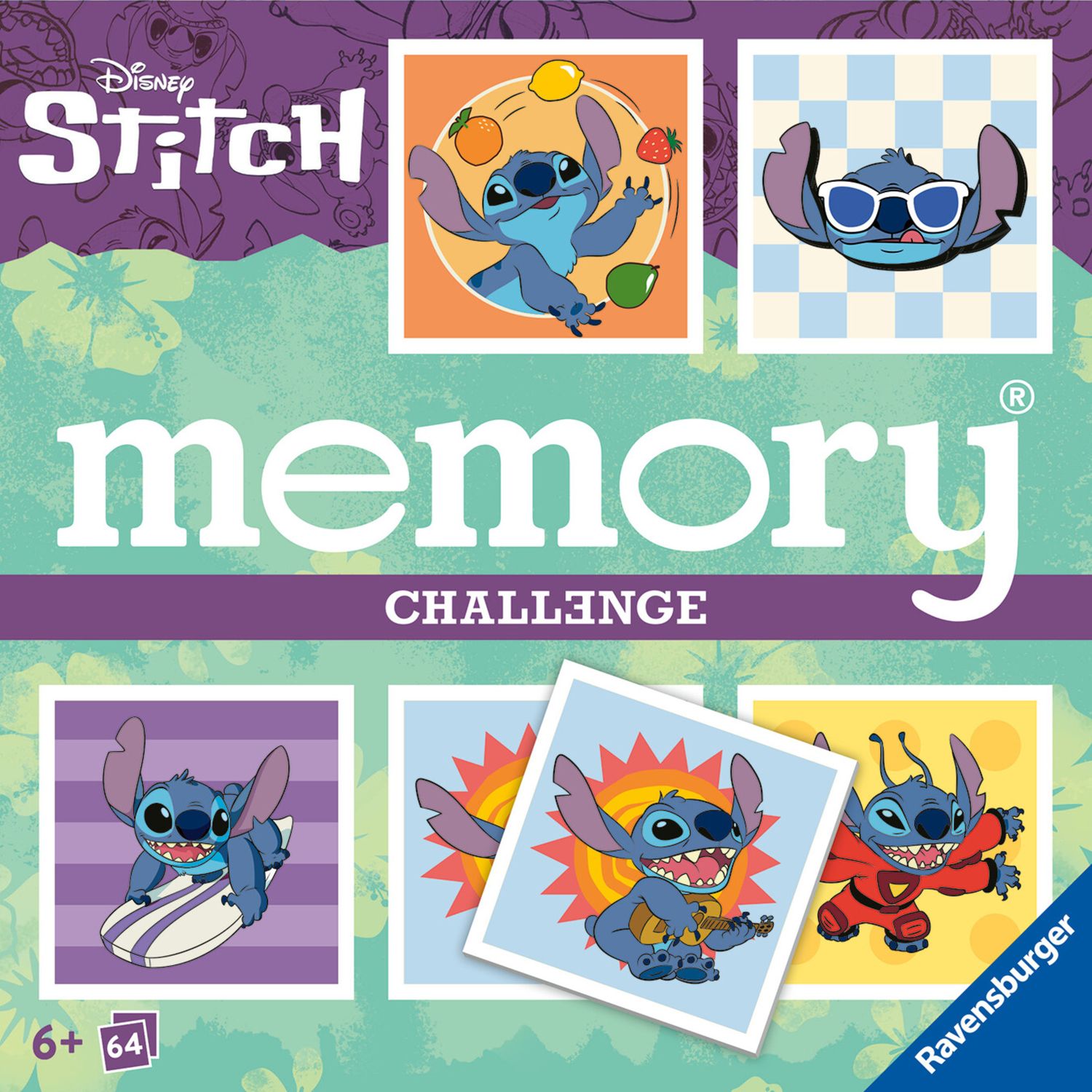 Ravensburger memory stitch challenge - gioco di memoria con 64 carte, 6+ anni - Disney Stitch