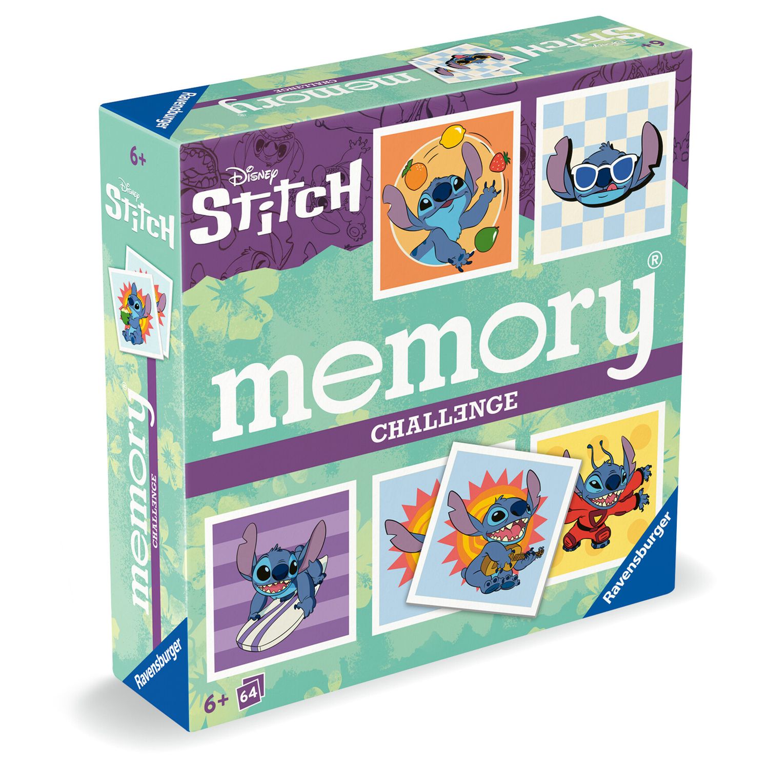 Ravensburger memory stitch challenge - gioco di memoria con 64 carte, 6+ anni - Disney Stitch
