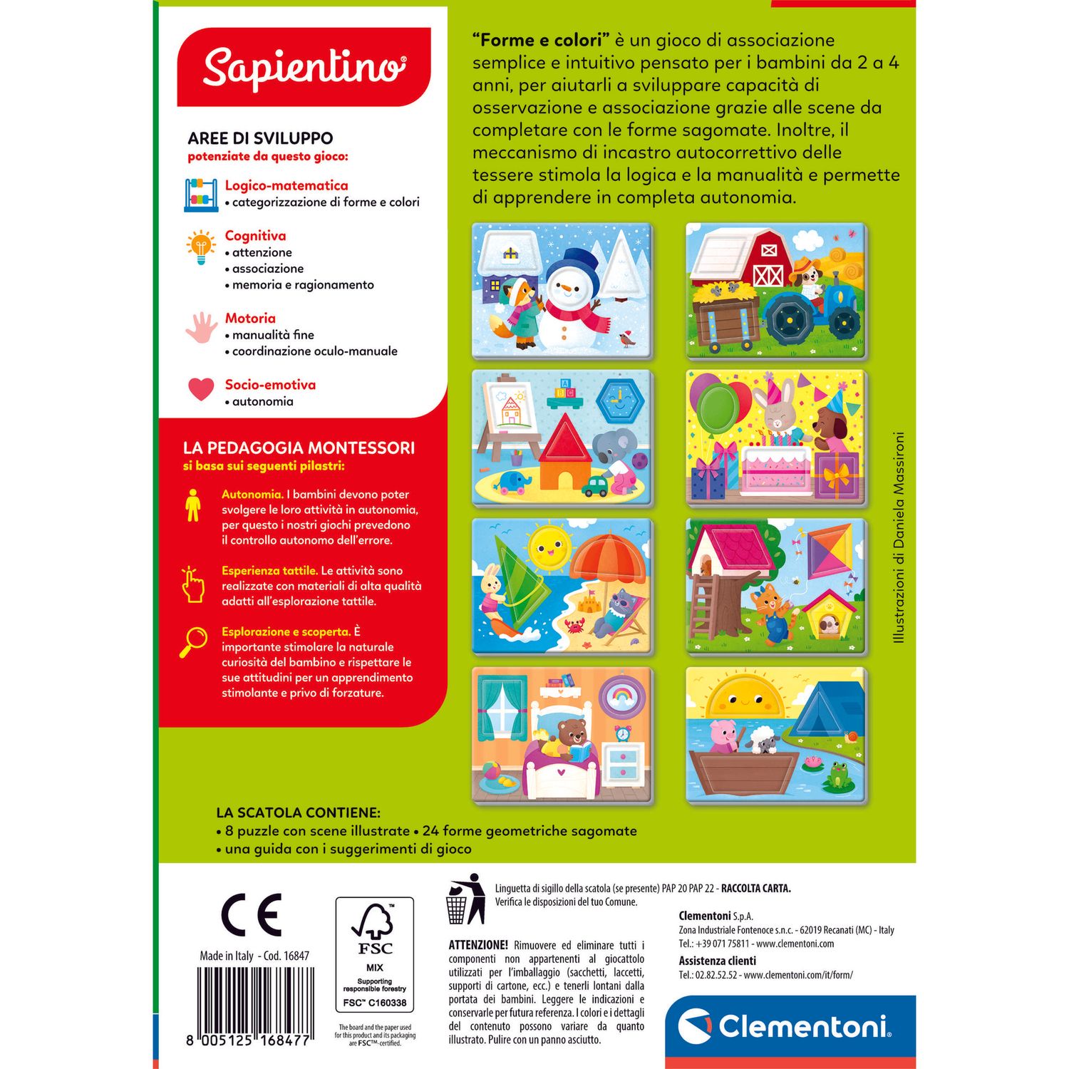 Clementoni montessori forme e colori 16847 – gioco educativo per bambini - SAPIENTINO
