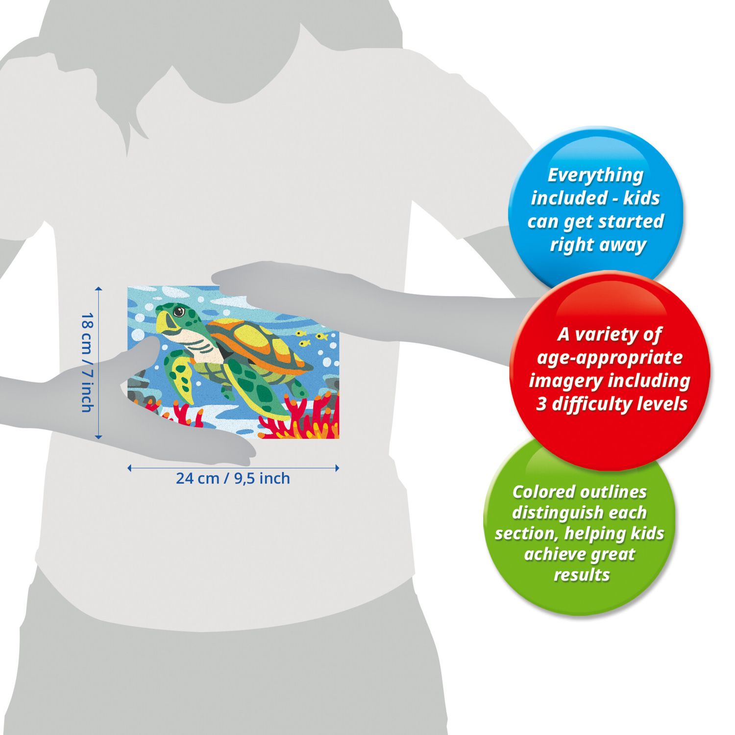 Ravensburger creart - tartaruga marina - set artistico per bambini 9+ anni - RAVENSBURGER