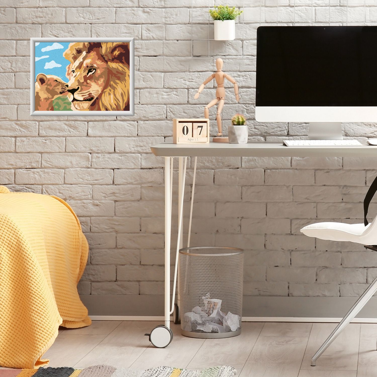 Ravensburger creart - leone e cucciolo - attività di pittura con numeri, 9+ anni - RAVENSBURGER