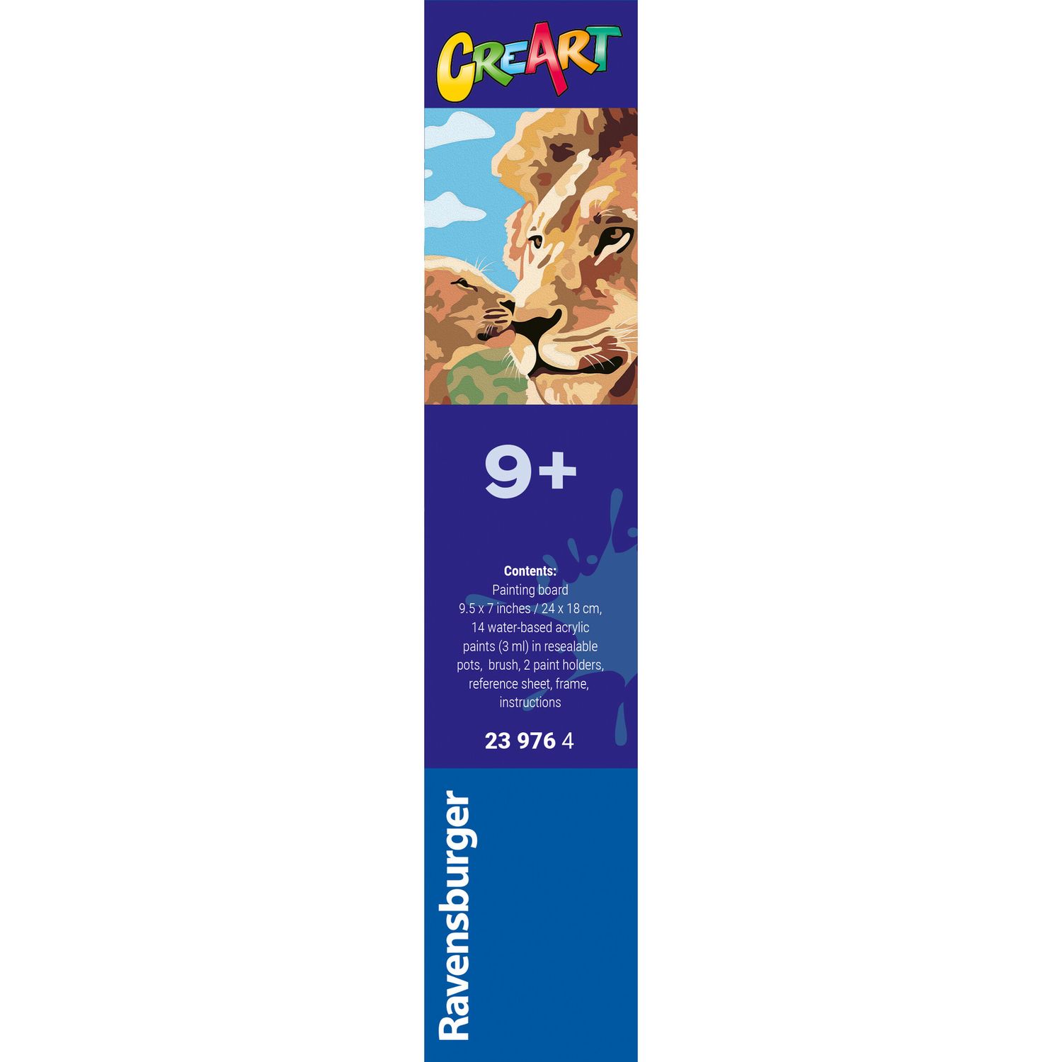 Ravensburger creart - leone e cucciolo - attività di pittura con numeri, 9+ anni - RAVENSBURGER