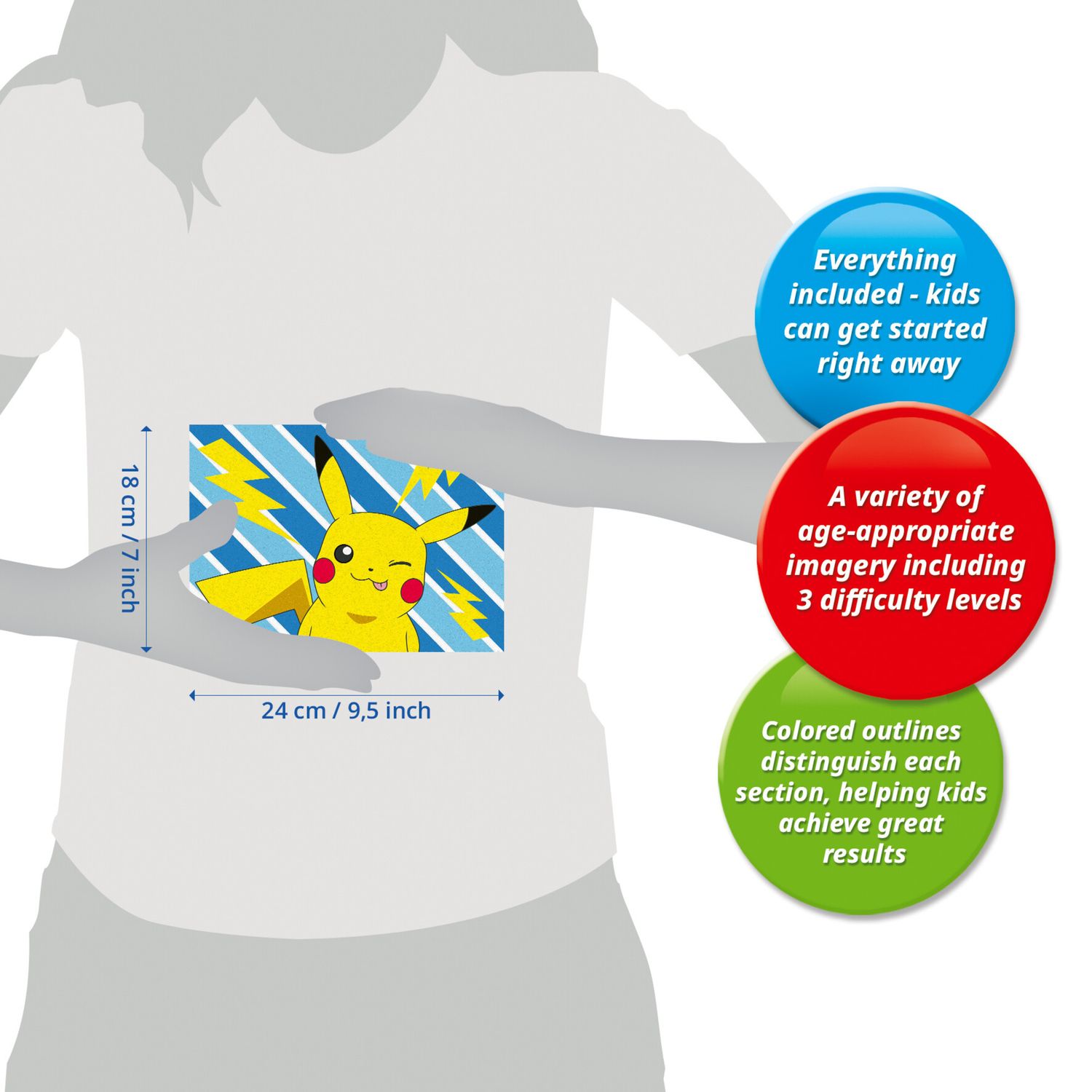 Ravensburger creart - pokémon pikachu - dipingi con i numeri, idea regalo 9+ anni - POKEMON