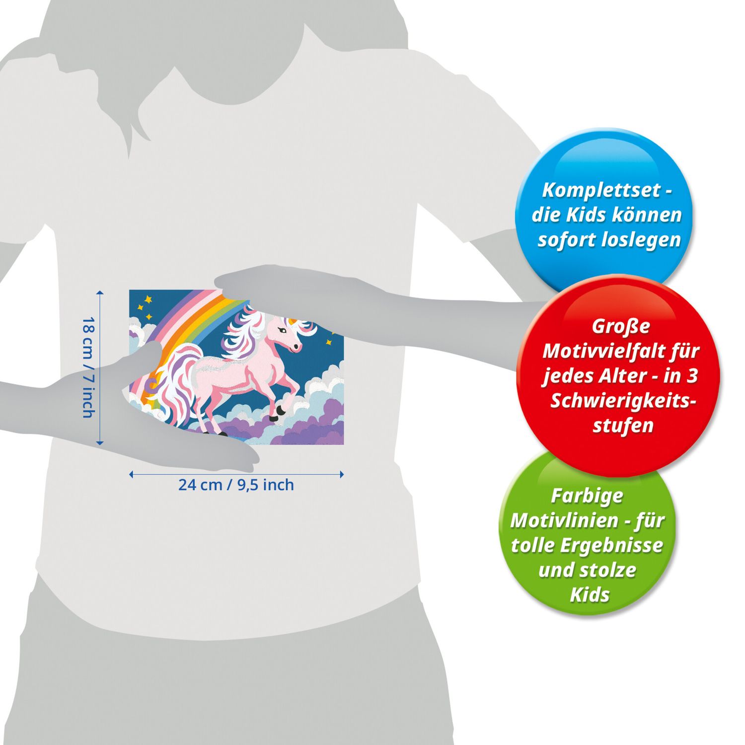 Ravensburger creart - unicorno rosa neon - kit di pittura per bambini 7+ anni - RAVENSBURGER