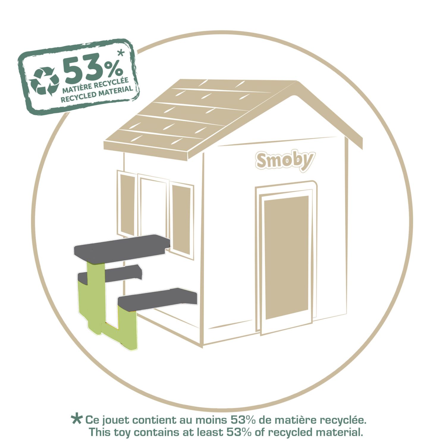 Tavolo da picnic per casette smoby life – con panchine e spazio merenda - SMOBY