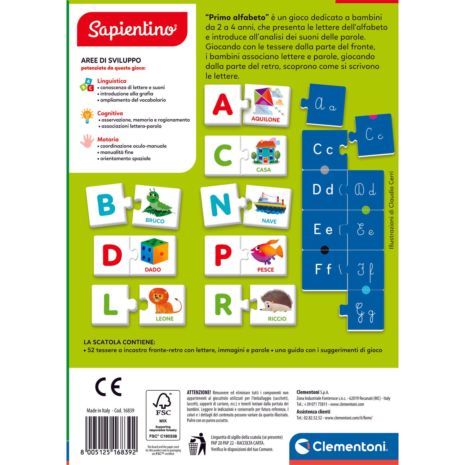 Clementoni primo alfabeto 16839 – gioco educativo per imparare l'alfabeto - SAPIENTINO