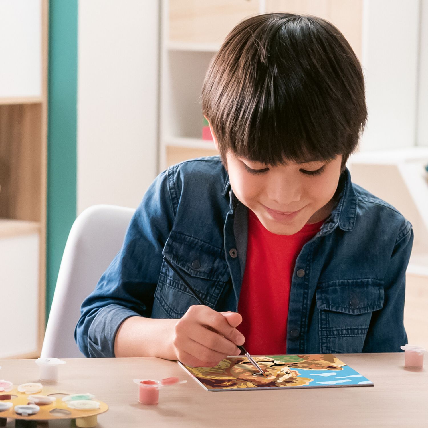 Ravensburger creart - leone e cucciolo - attività di pittura con numeri, 9+ anni - RAVENSBURGER