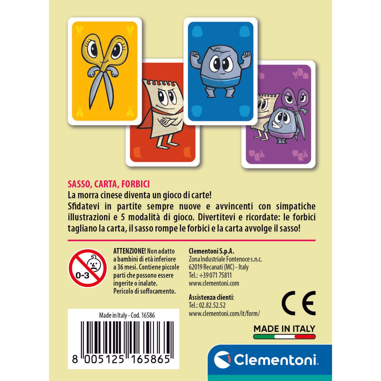 Clementoni sasso, carta, forbici 16586 – gioco tradizionale sasso carta forbici - CLEMENTONI