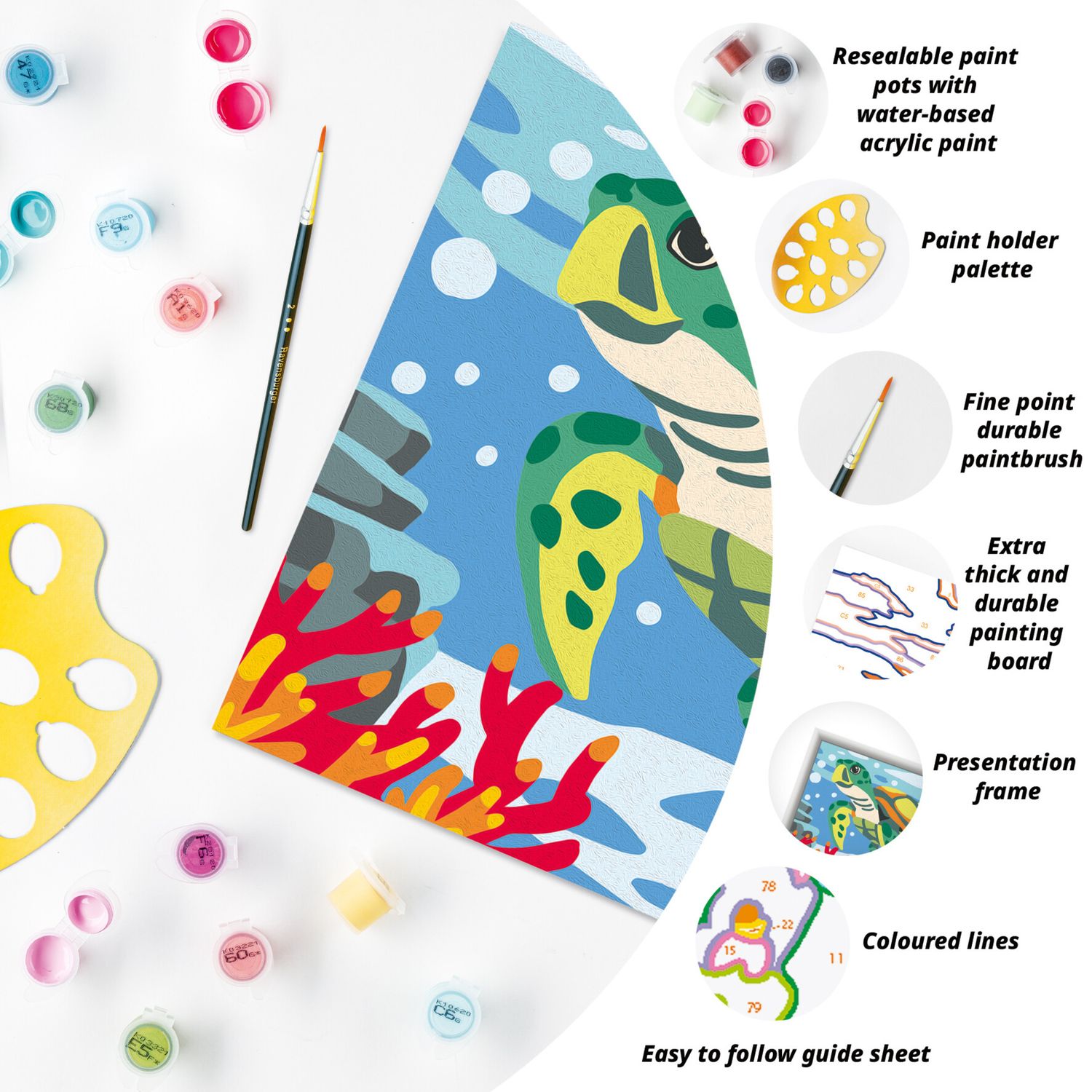 Ravensburger creart - tartaruga marina - set artistico per bambini 9+ anni - RAVENSBURGER