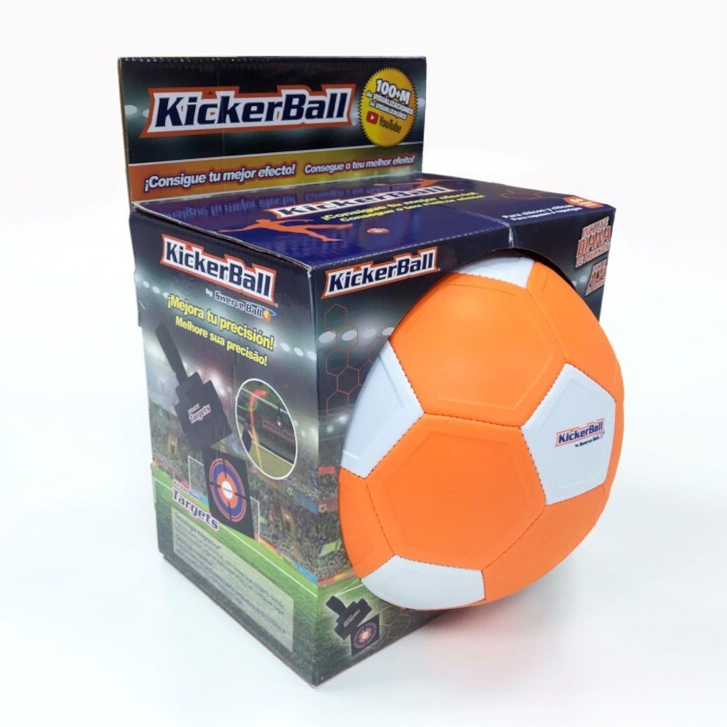 Kickerball - la palla con effetti rotanti e curvi che trasforma ogni tiro in un capolavoro - arancione - 