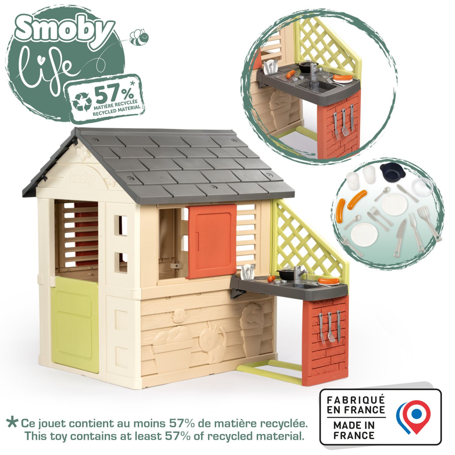 Casetta smoby natura con cucina eco - 2+ - SMOBY