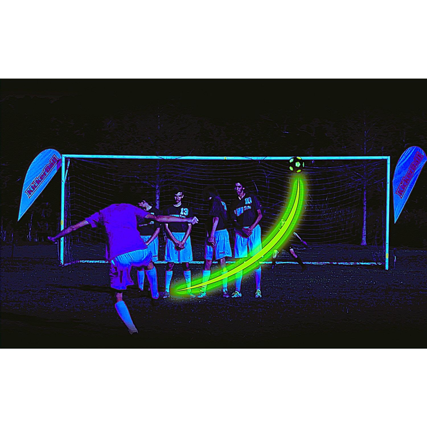 Kickerball - la palla con effetti rotanti e curvi che trasforma ogni tiro in un capolavoro - con effetti luminosi al buio - 