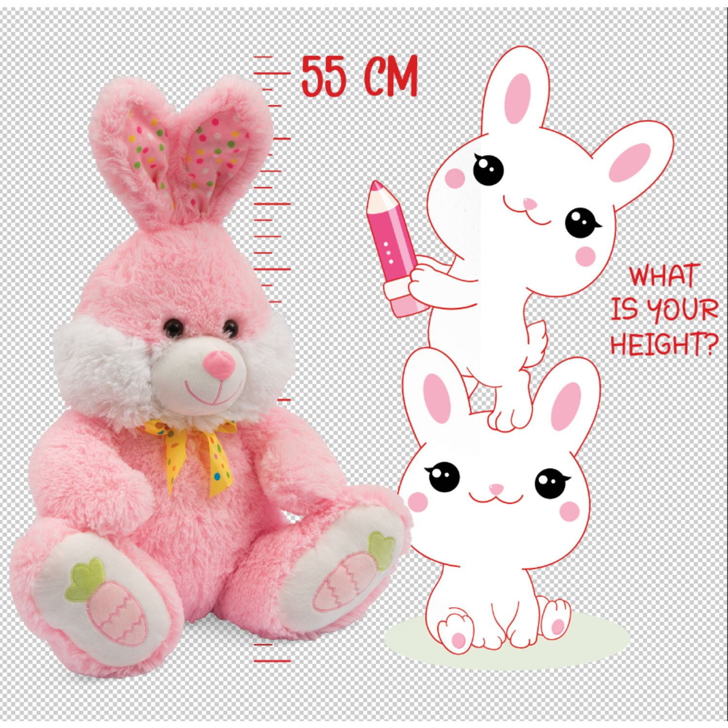 Coniglietto di peluche pasquale -40 cm - assortito - AMI PLUSH