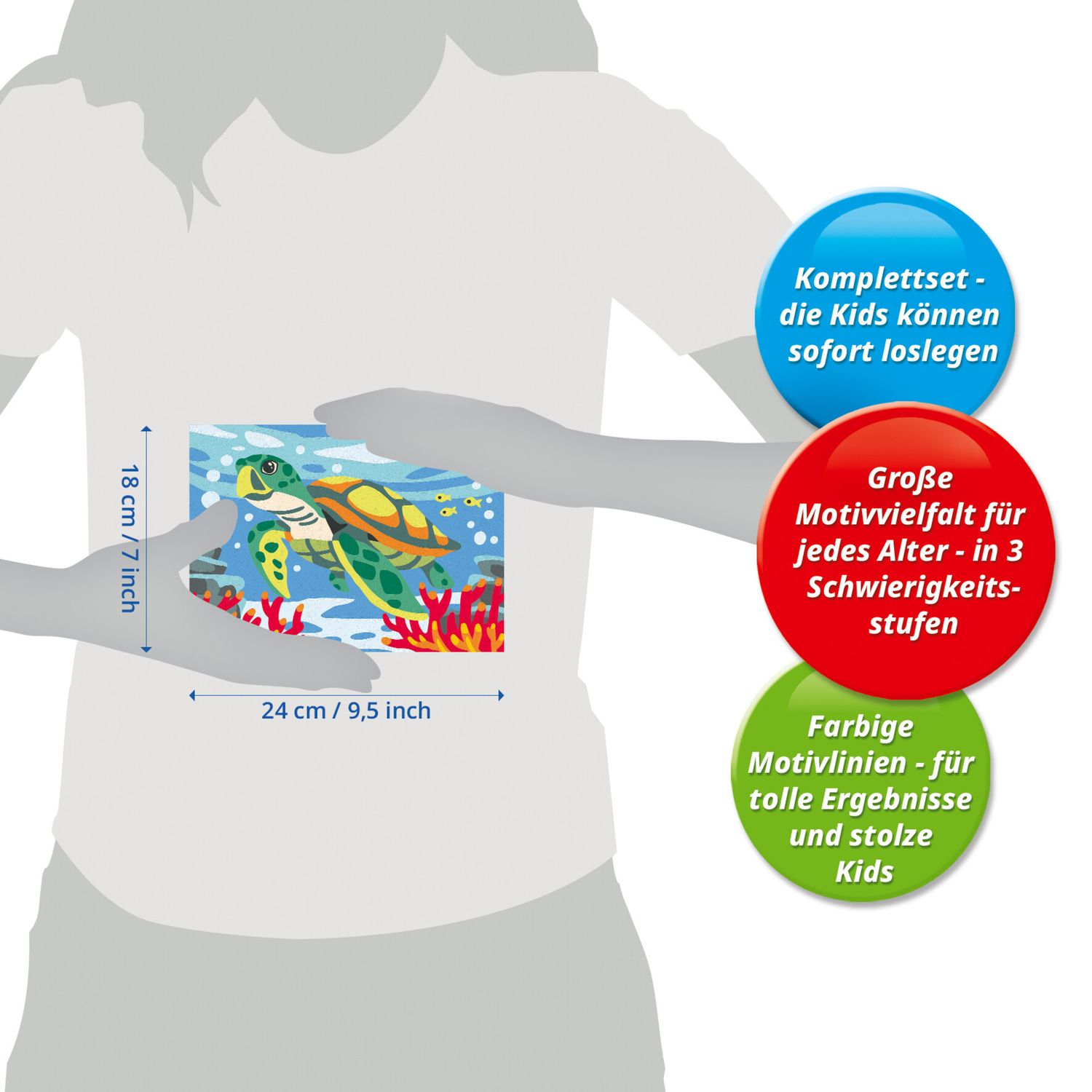 Ravensburger creart - tartaruga marina - set artistico per bambini 9+ anni - RAVENSBURGER