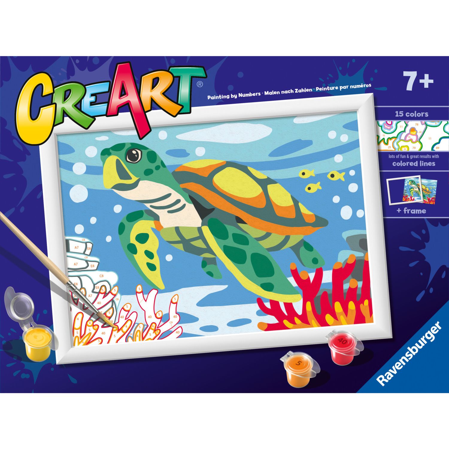 Ravensburger creart - tartaruga marina - set artistico per bambini 9+ anni - RAVENSBURGER