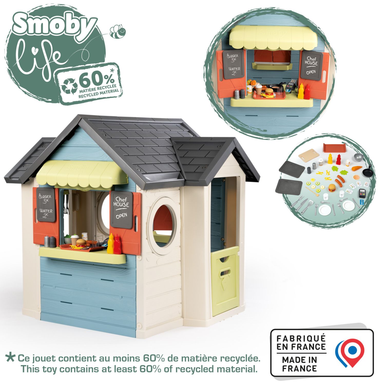 Casetta per bambini smoby life chef house – gioco da cucina e mercato per bambini 2+ - SMOBY