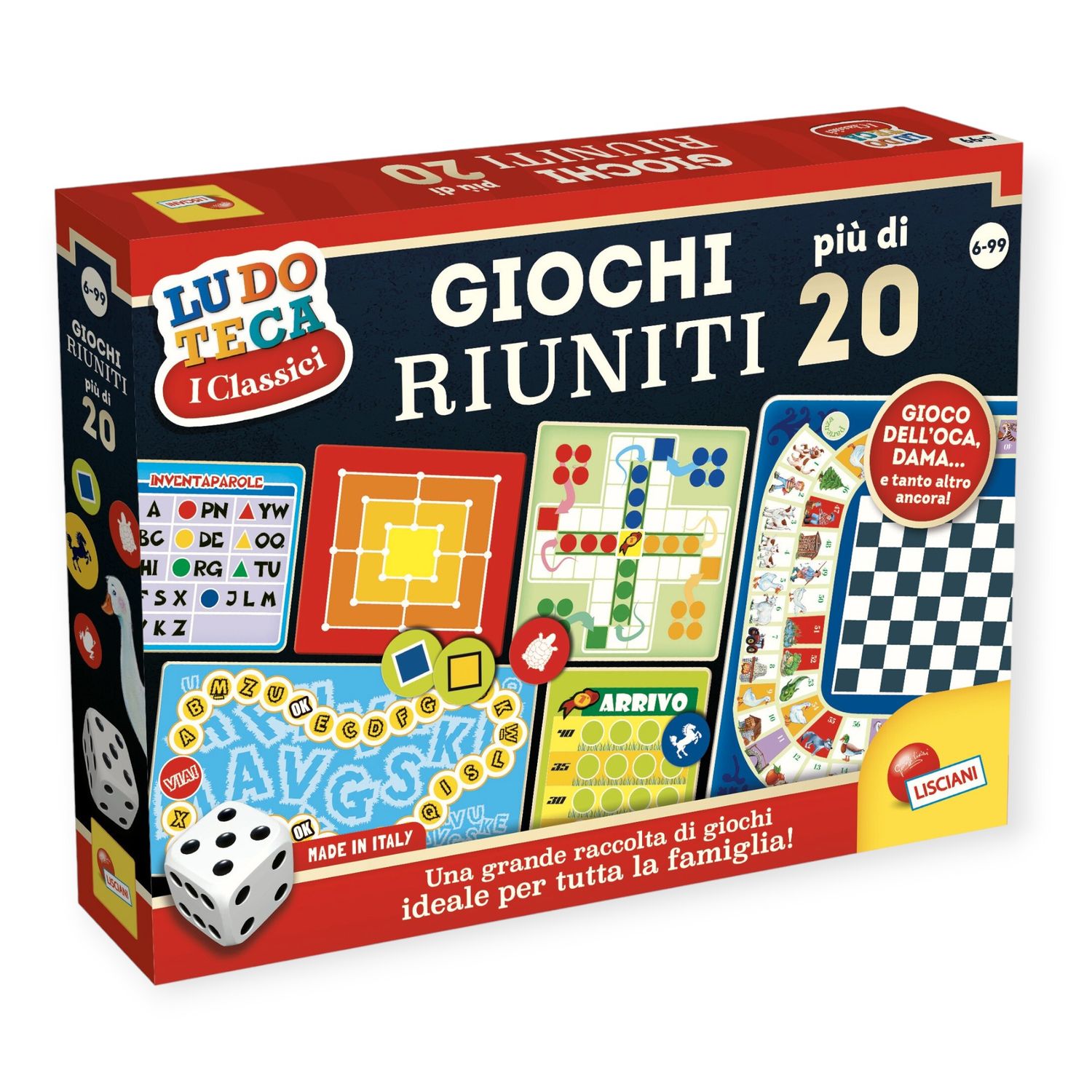 Ludoteca giochi riuniti – oltre 20 giochi classici in un’unica collezione per tutta la famiglia! - LISCIANI