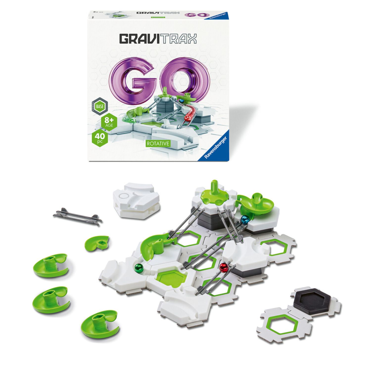 Ravensburger gravitrax go rotative - pista stem interattiva, 40 pezzi - GRAVITRAX