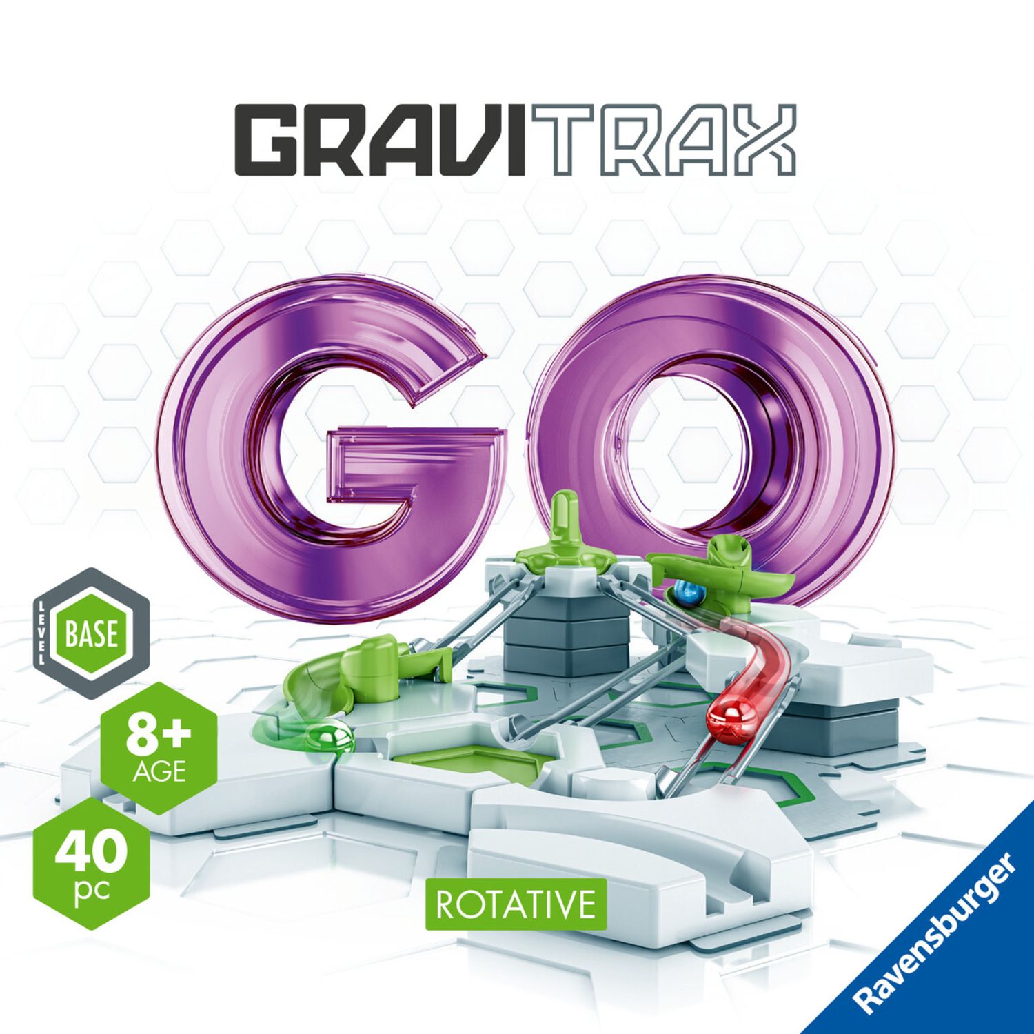 Ravensburger gravitrax go rotative - pista stem interattiva, 40 pezzi - GRAVITRAX