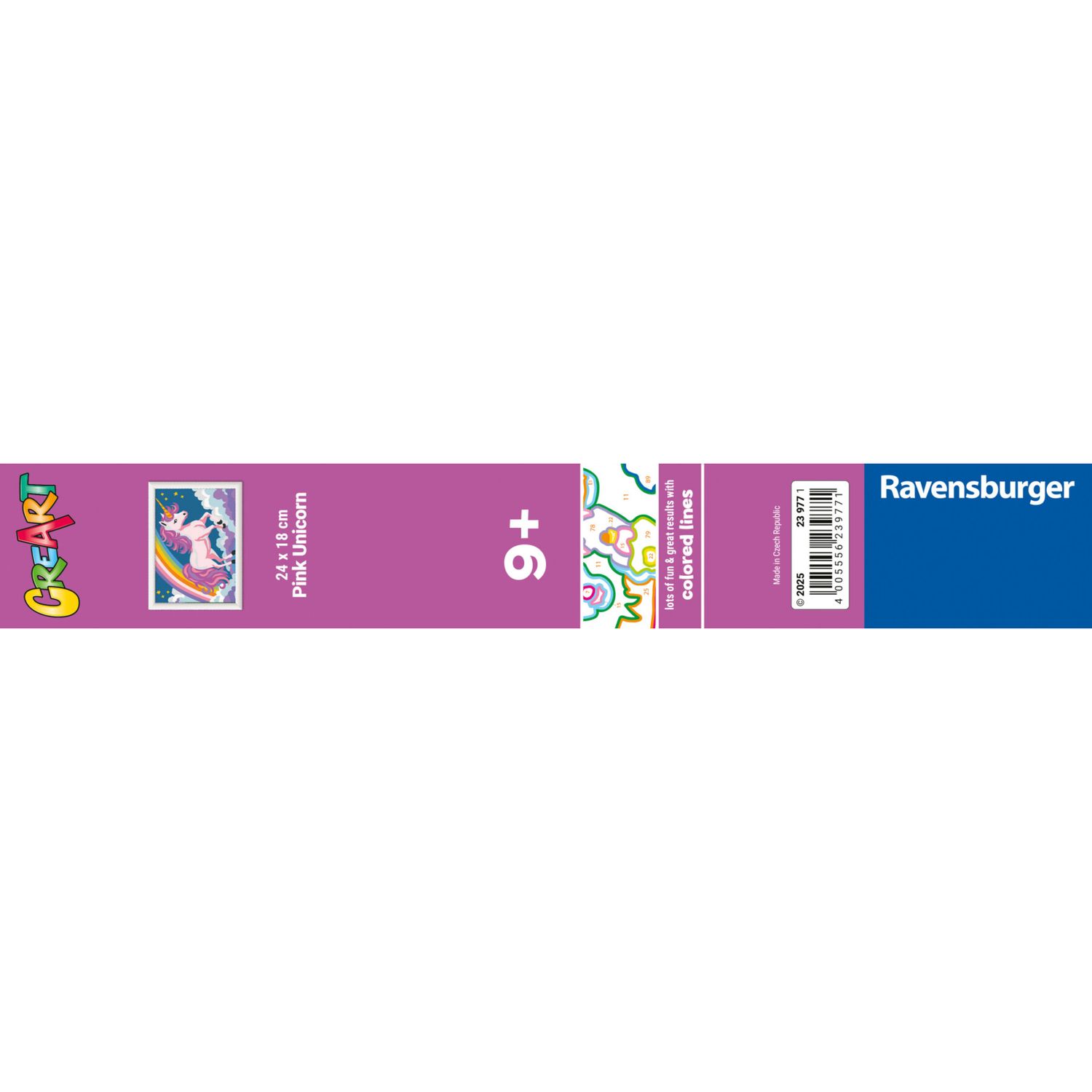 Ravensburger creart - unicorno rosa neon - kit di pittura per bambini 7+ anni - RAVENSBURGER