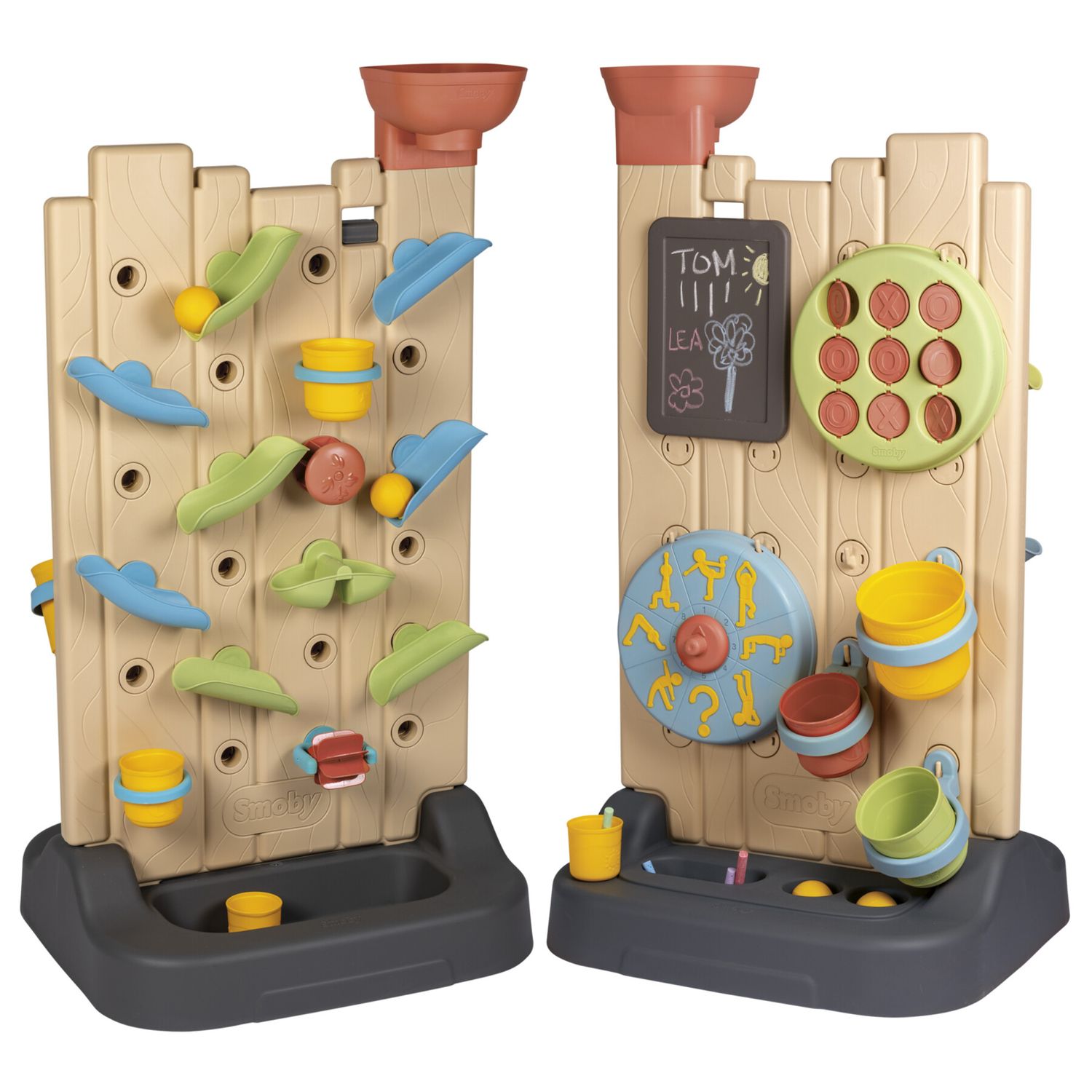 Smoby life activity wall - parete attività bifacciale con 6+ giochi e 29 accessori – divertimento educativo - SMOBY