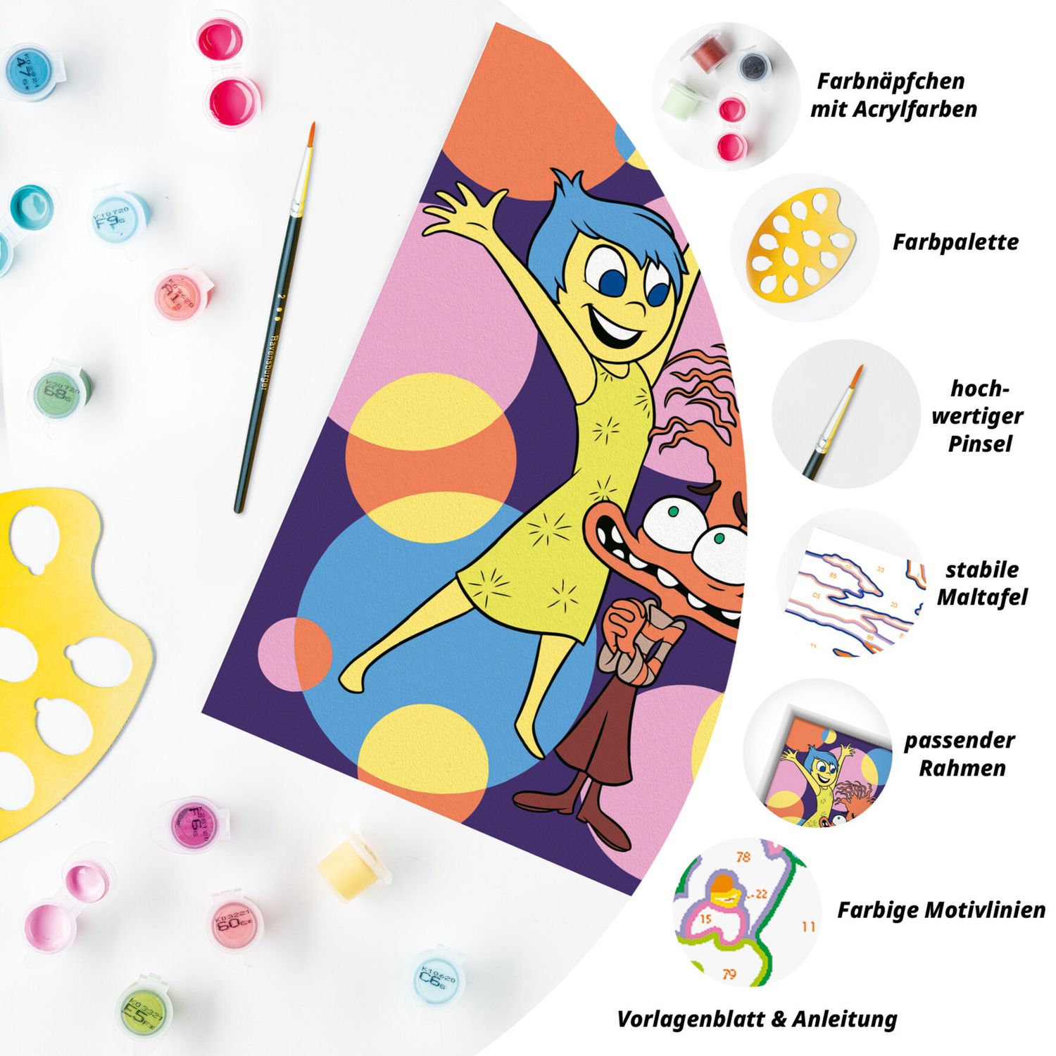 Ravensburger creart - inside out - attività artistica per bambini 7+ anni - Disney