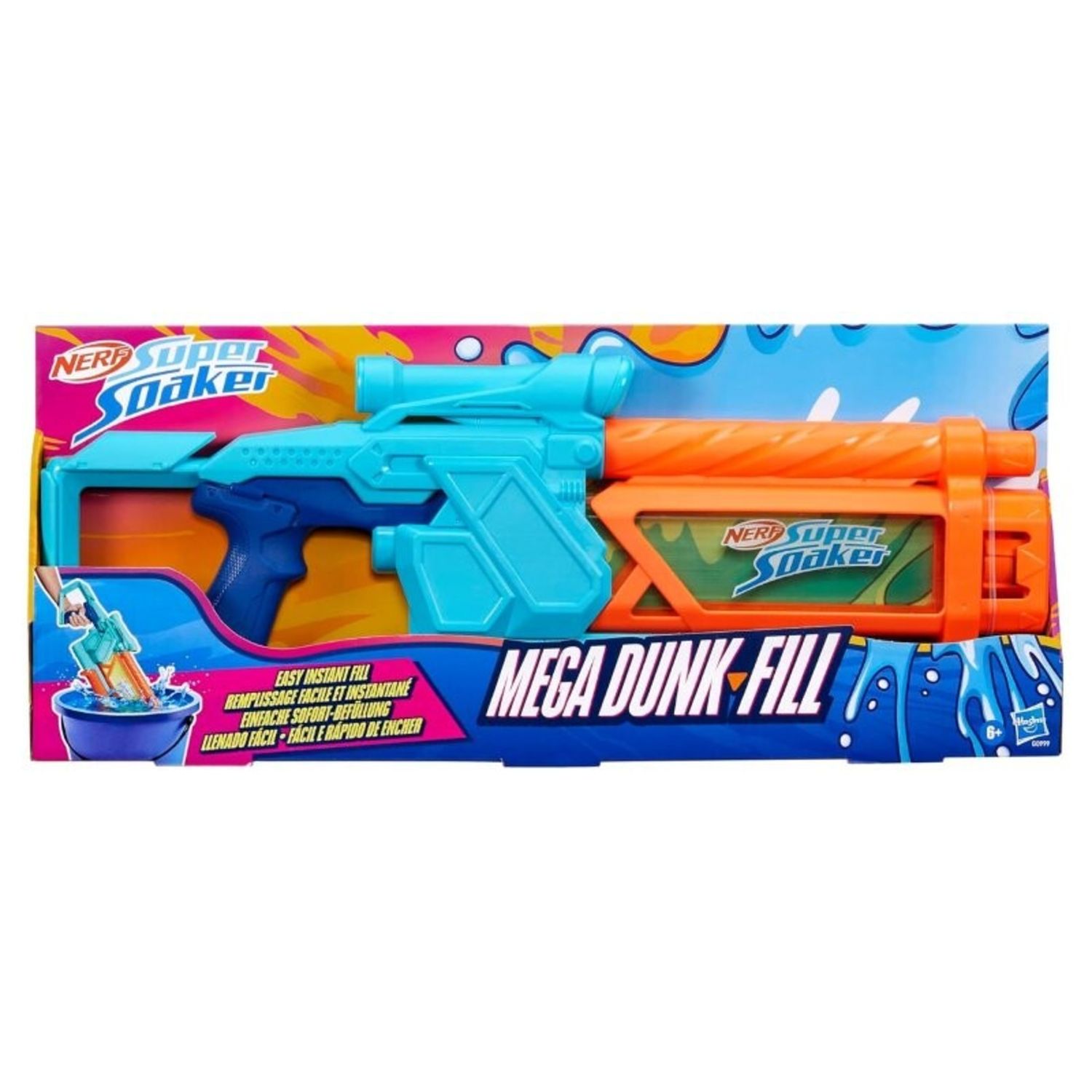 Nerf super soaker mega dunk fill - potente blaster ad acqua per il massimo divertimento - NERF