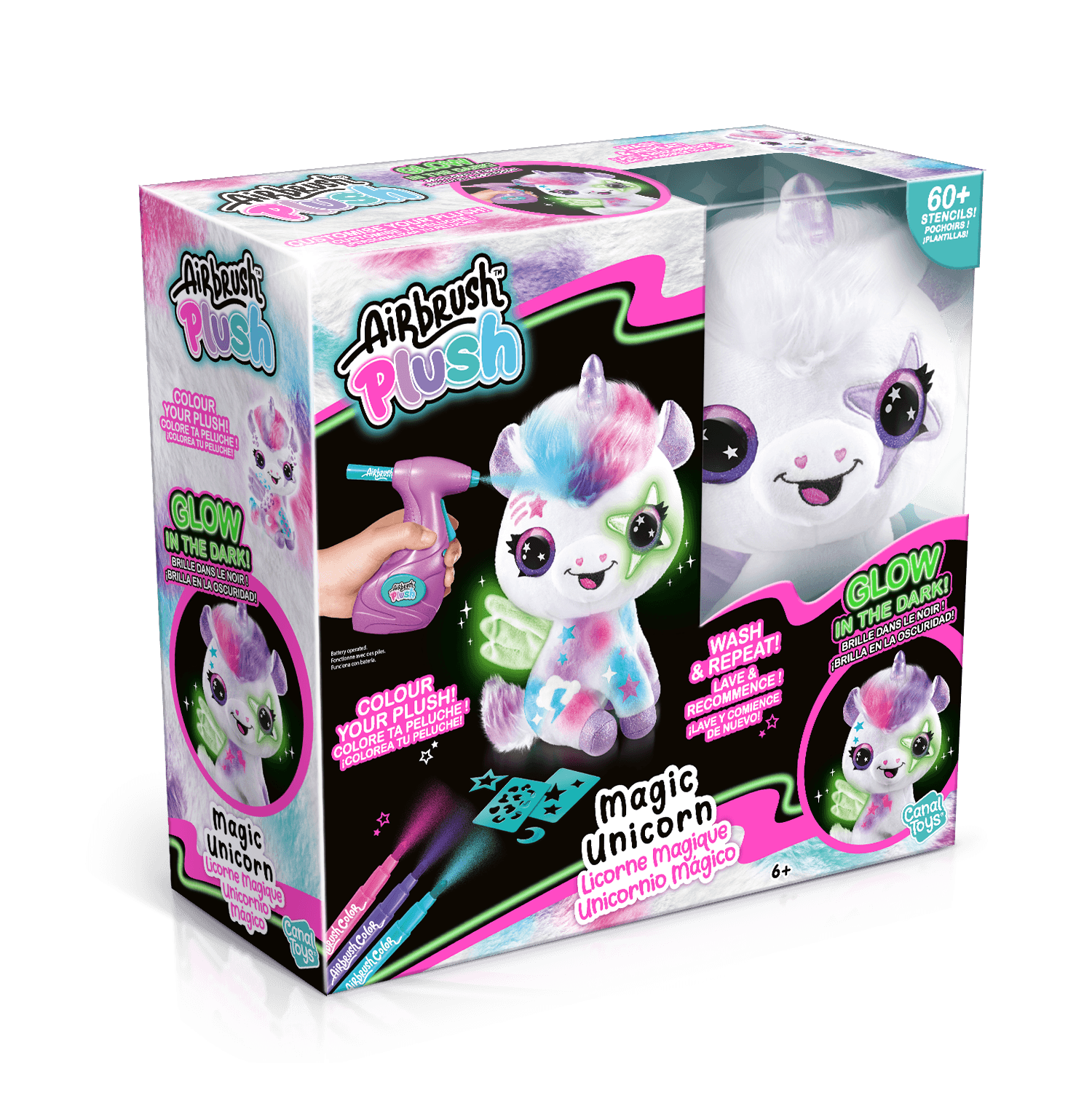 Airbrush plush - peluche magic unicorn- libera la fantasia - ROCCO GIOCATTOLI