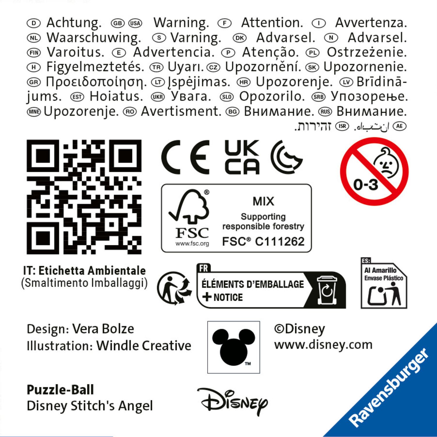 Ravensburger 3d puzzle disney angel (stitch) - 54 pezzi - puzzle unico per 6+ - Disney Stitch