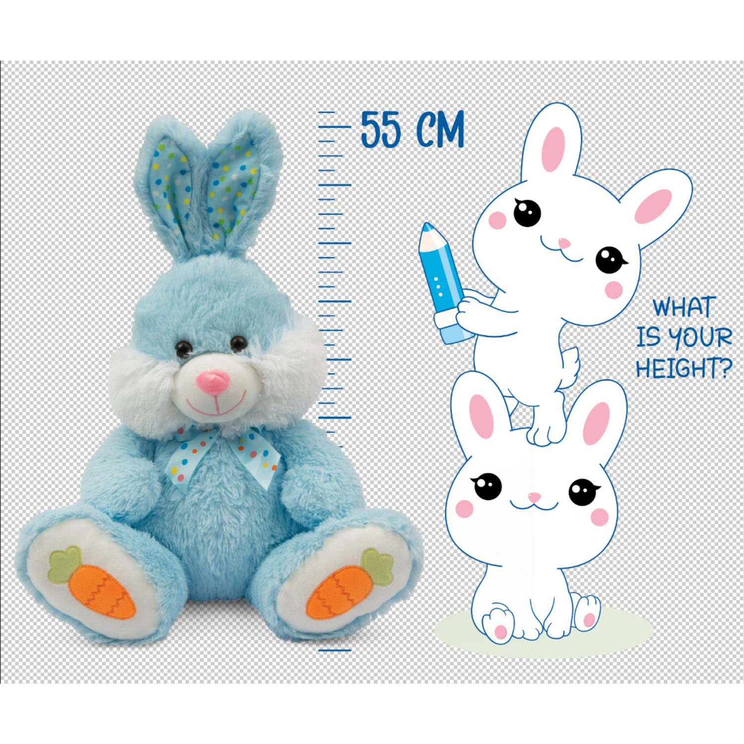 Coniglietto di peluche pasquale -40 cm - assortito - AMI PLUSH